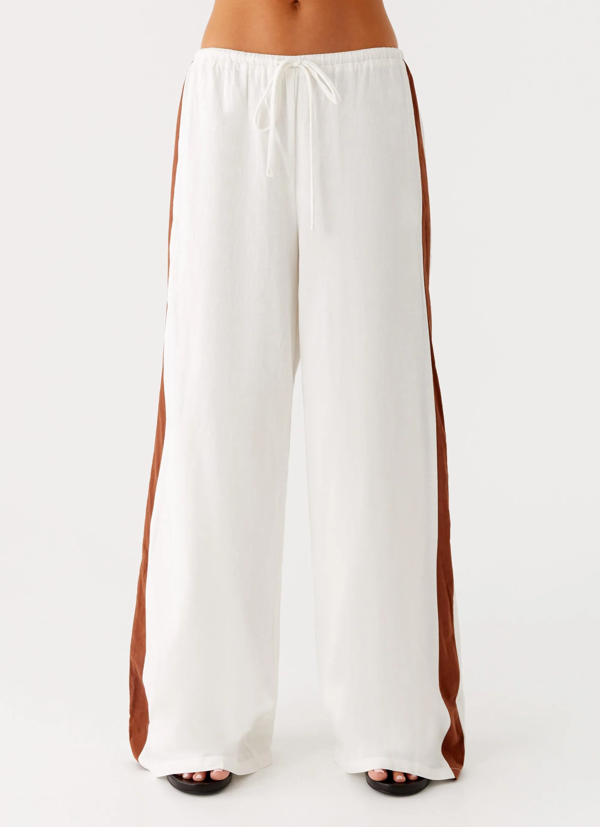 Breathable Comfort Dalida Linen Pants - Ivory
