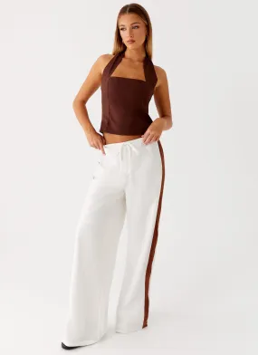 Sleek Style Dalida Linen Pants - Ivory