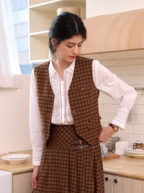 FrictionResistant Fabric Remington?V-Neck?Plaid?Tie-Back?Vest