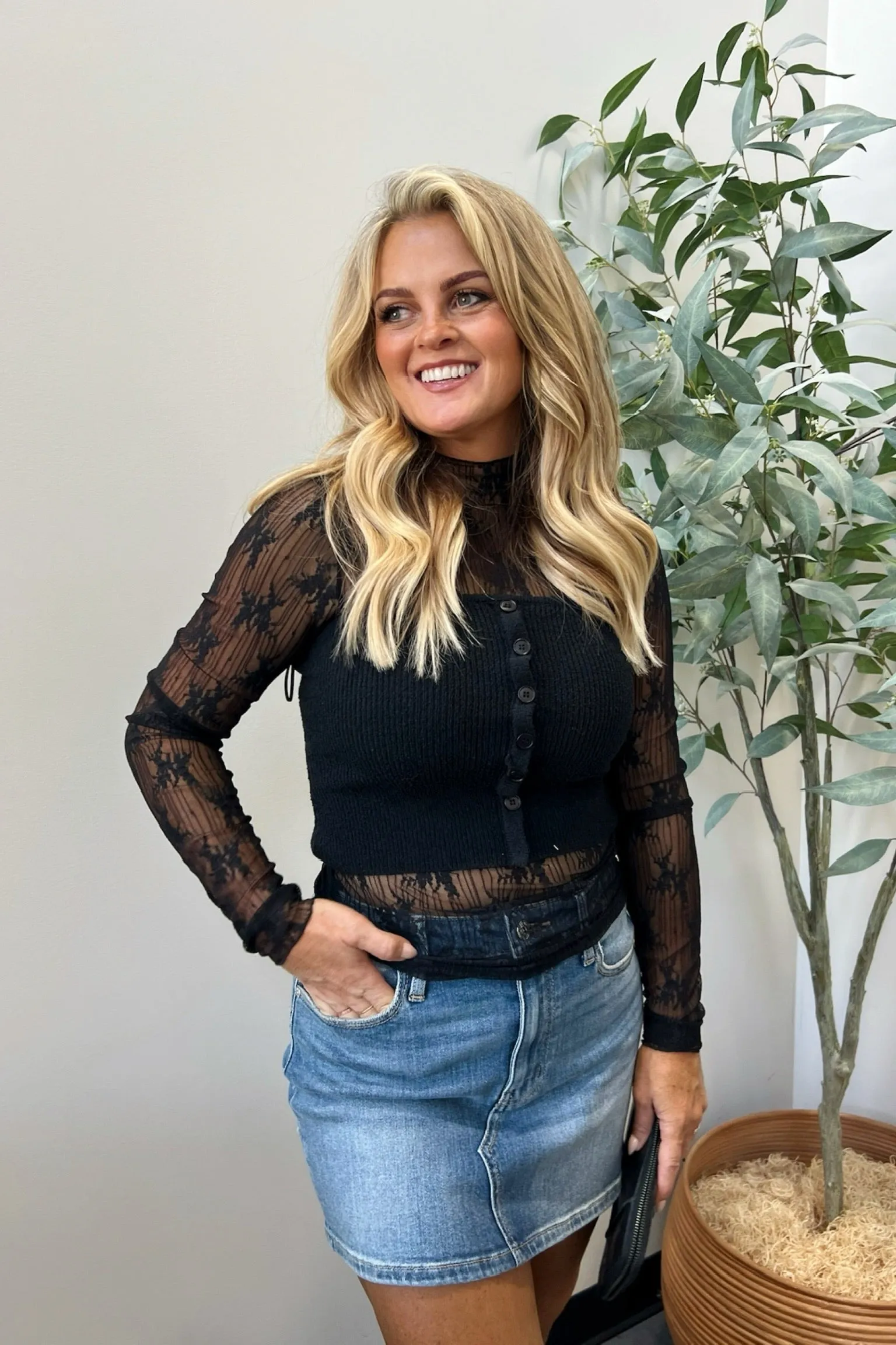 Undercover Mesh Top CrewNeck