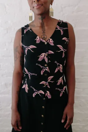 Aviva Top in Crane Crepe Trendy Shirt