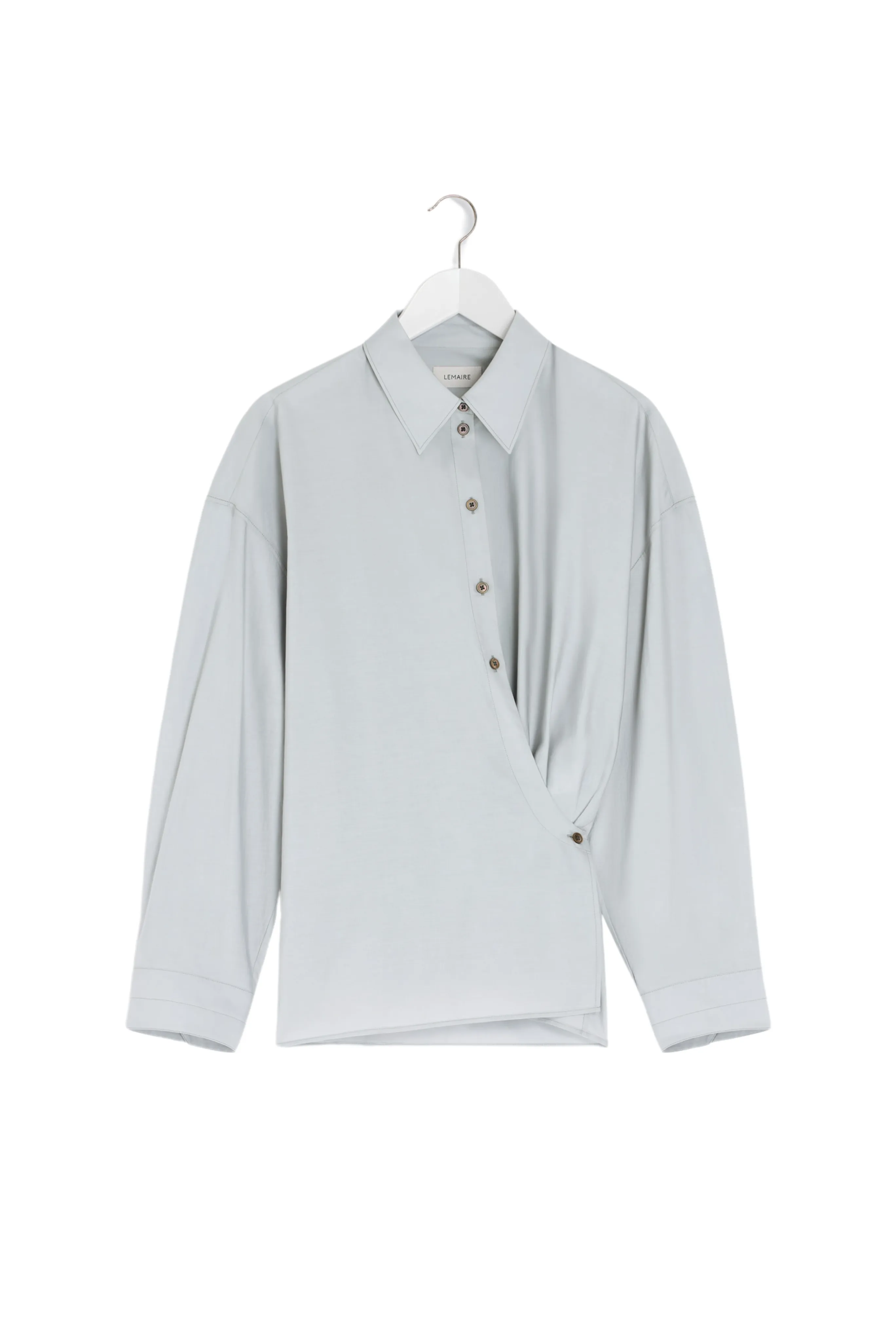 Straight Collar Twisted Shirt RecycledPolyester