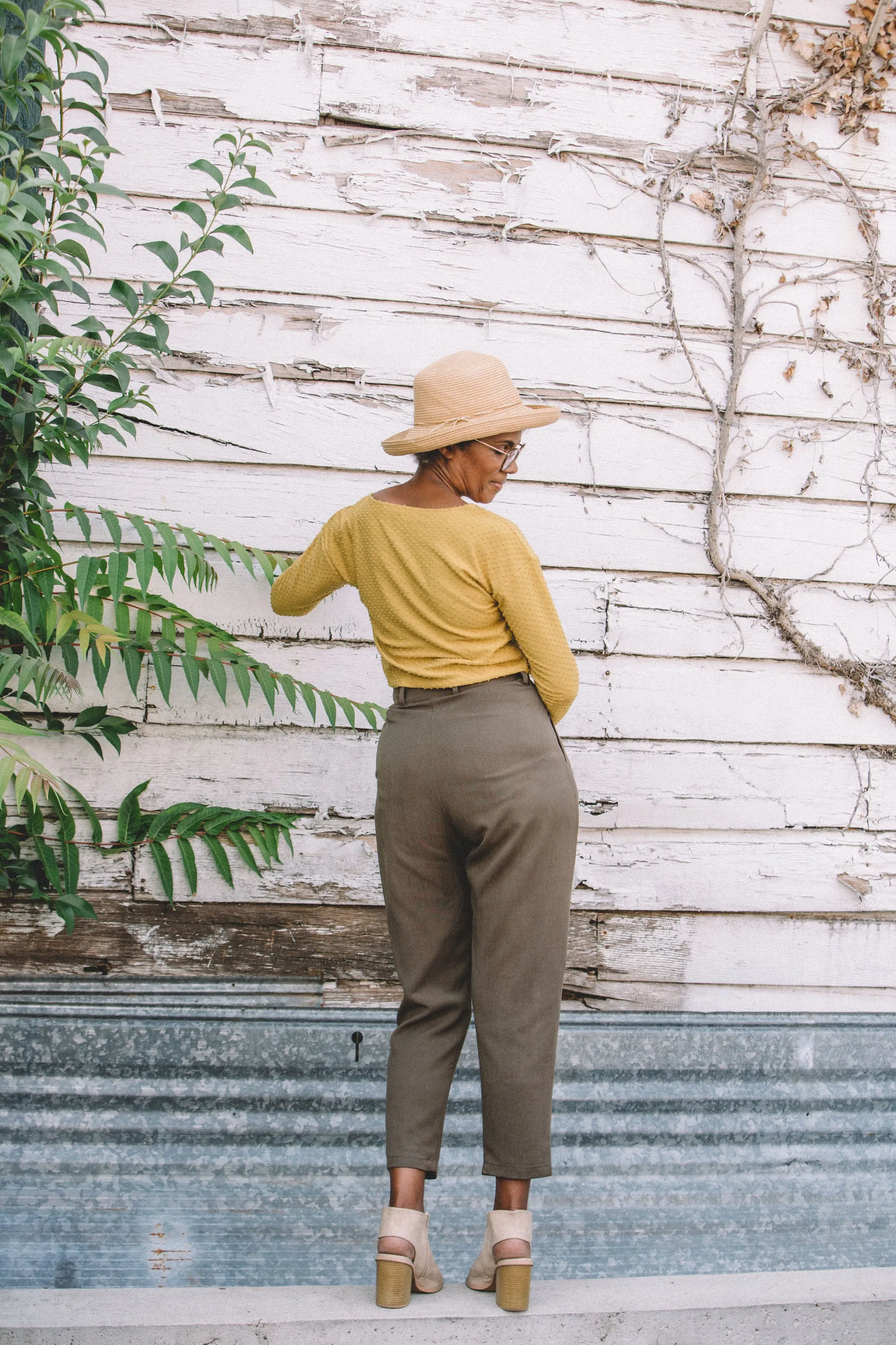 Shelby Crop Top in Dotted Dijon Moisture Control Lining AntiStaticLining