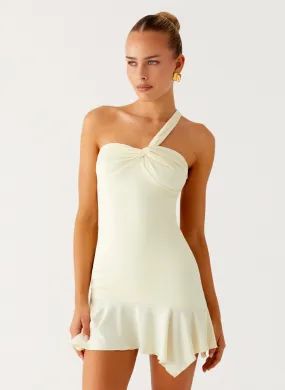 Not Your Fan Cut Out Mini Dress - Yellow Lightweight Street Style