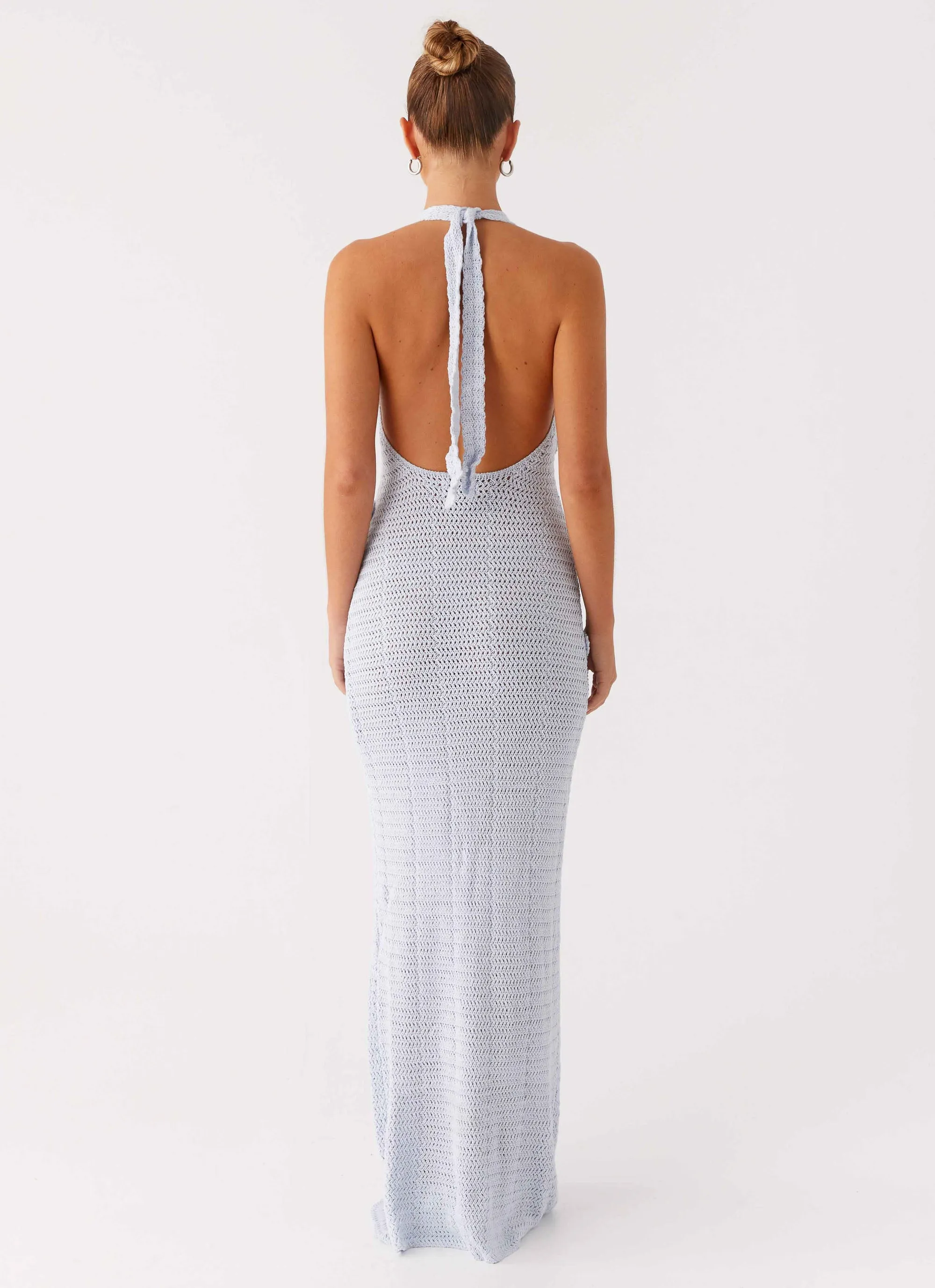 everyday staple Novalee Flower Crochet Maxi Dress - Blue