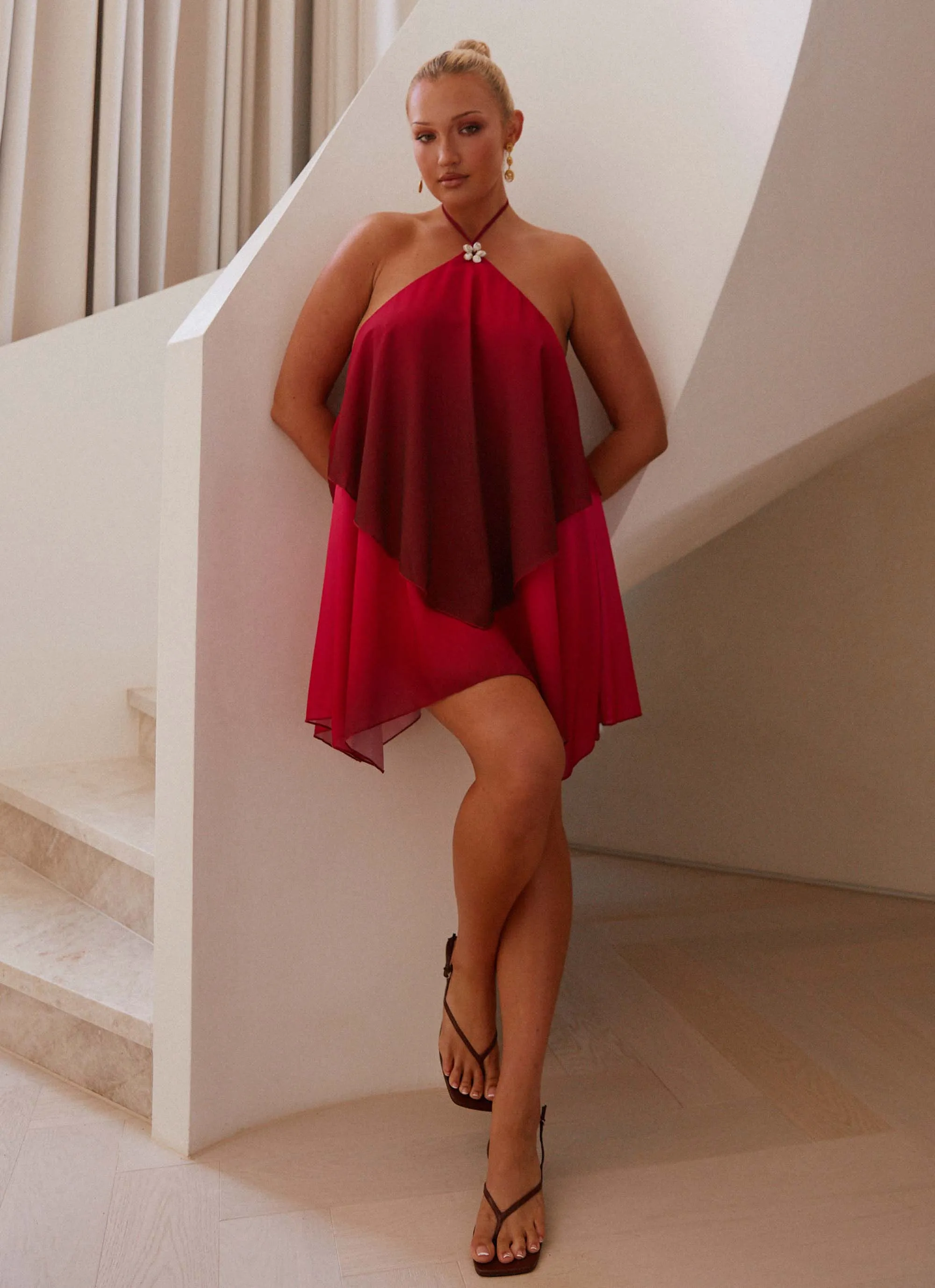 Twin Flame Mini Dress - Fuchsia Gradient Office Mood