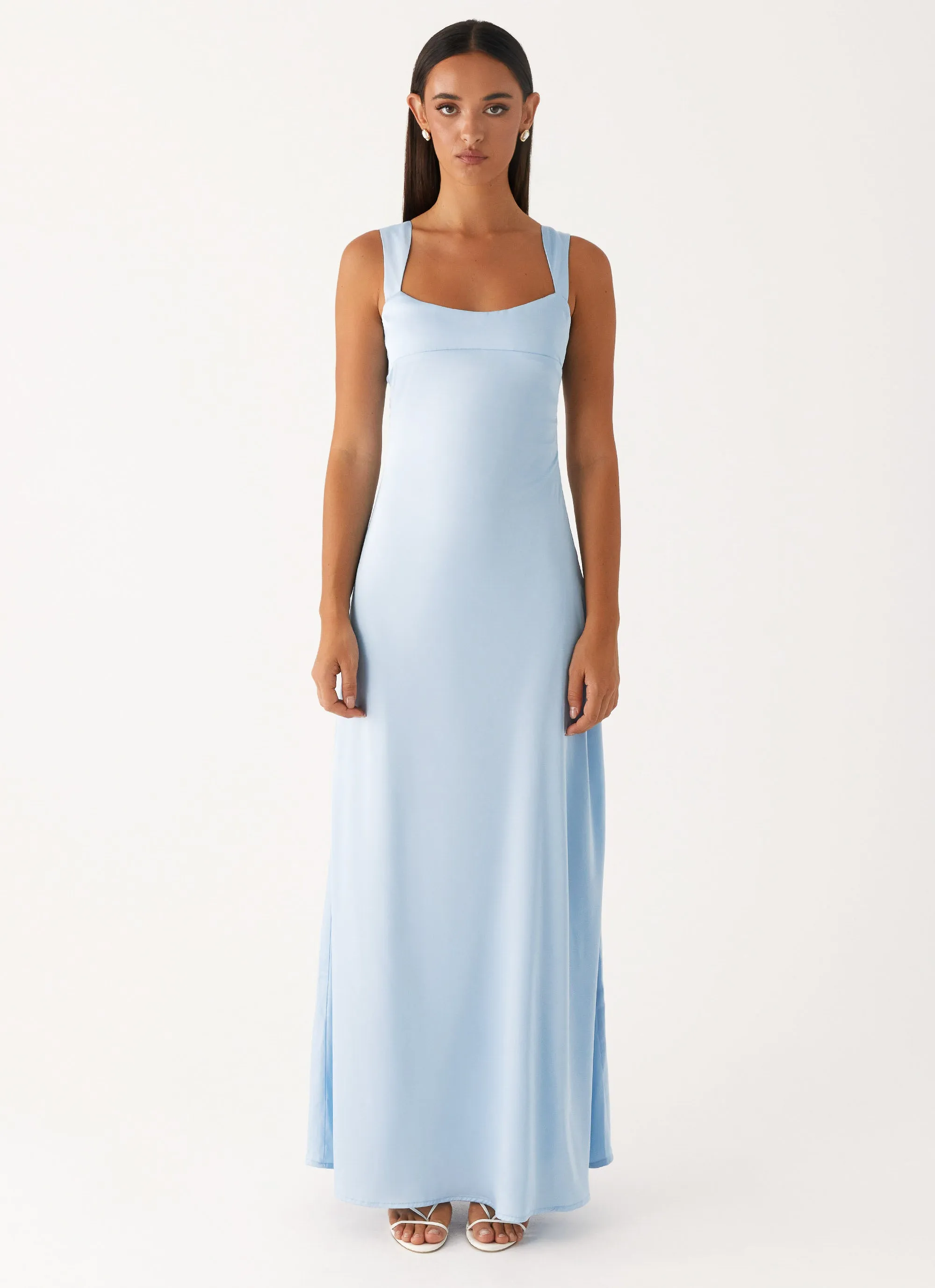 Odette Satin Maxi Dress - Blue Signature-Style