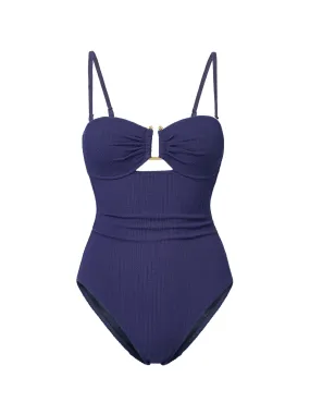 Cooling Effect Swim Juliette One Piece In Navy Texture