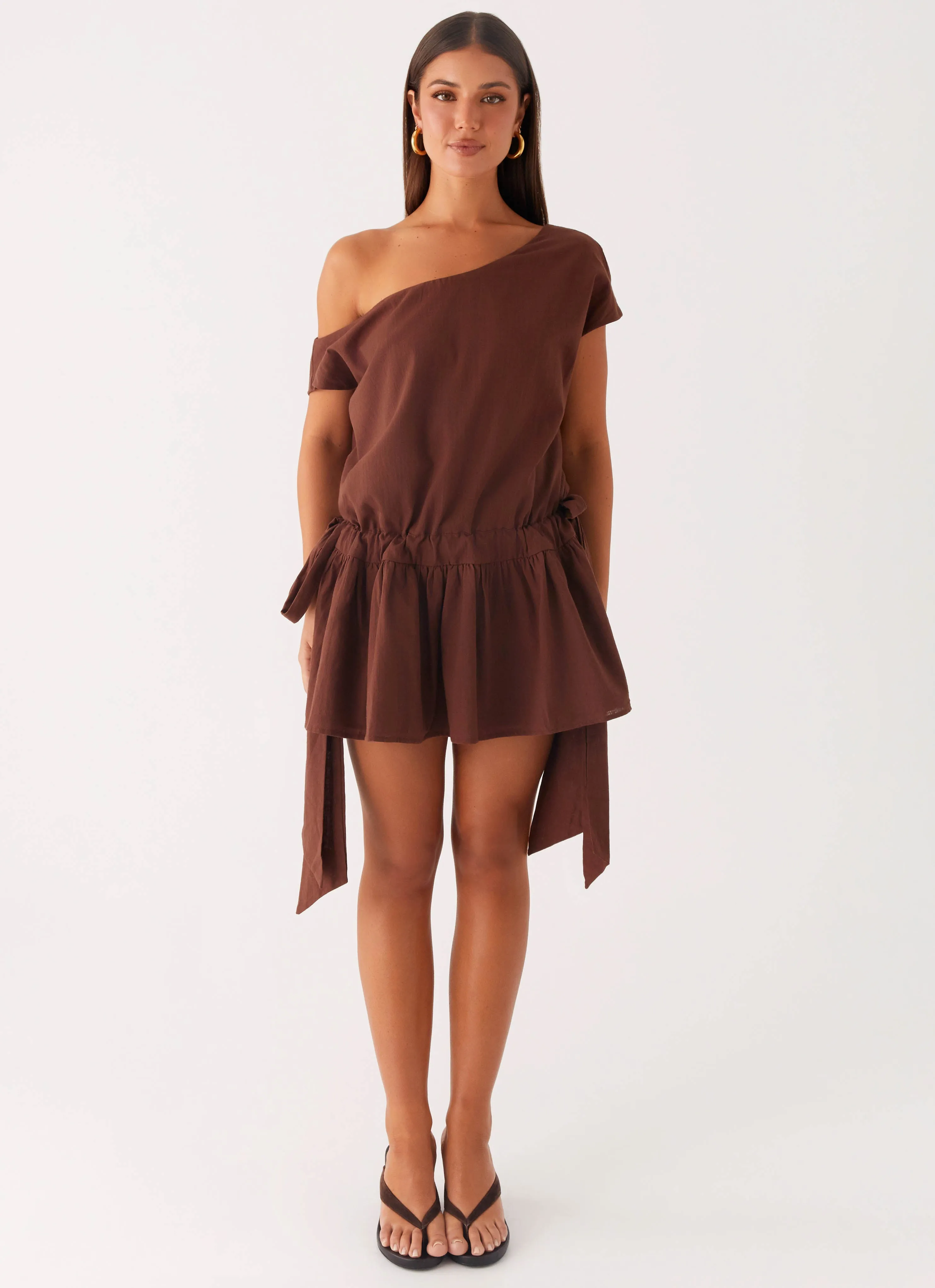 Ettie Mini Dress - Chocolate Adjustable Fastening