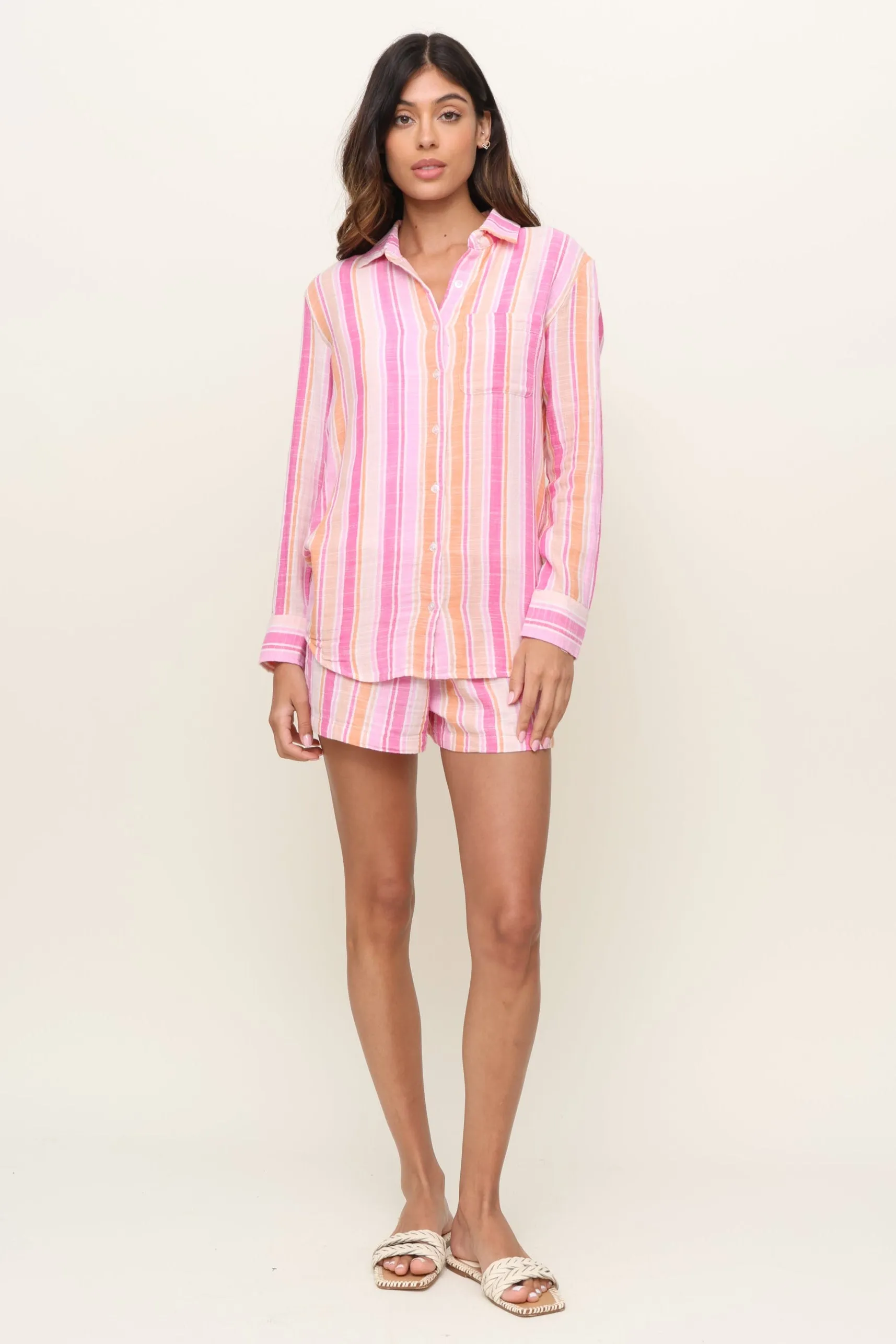 Saturdays Stripe Shirt Reinforced Neckline SeamlessSidePanels