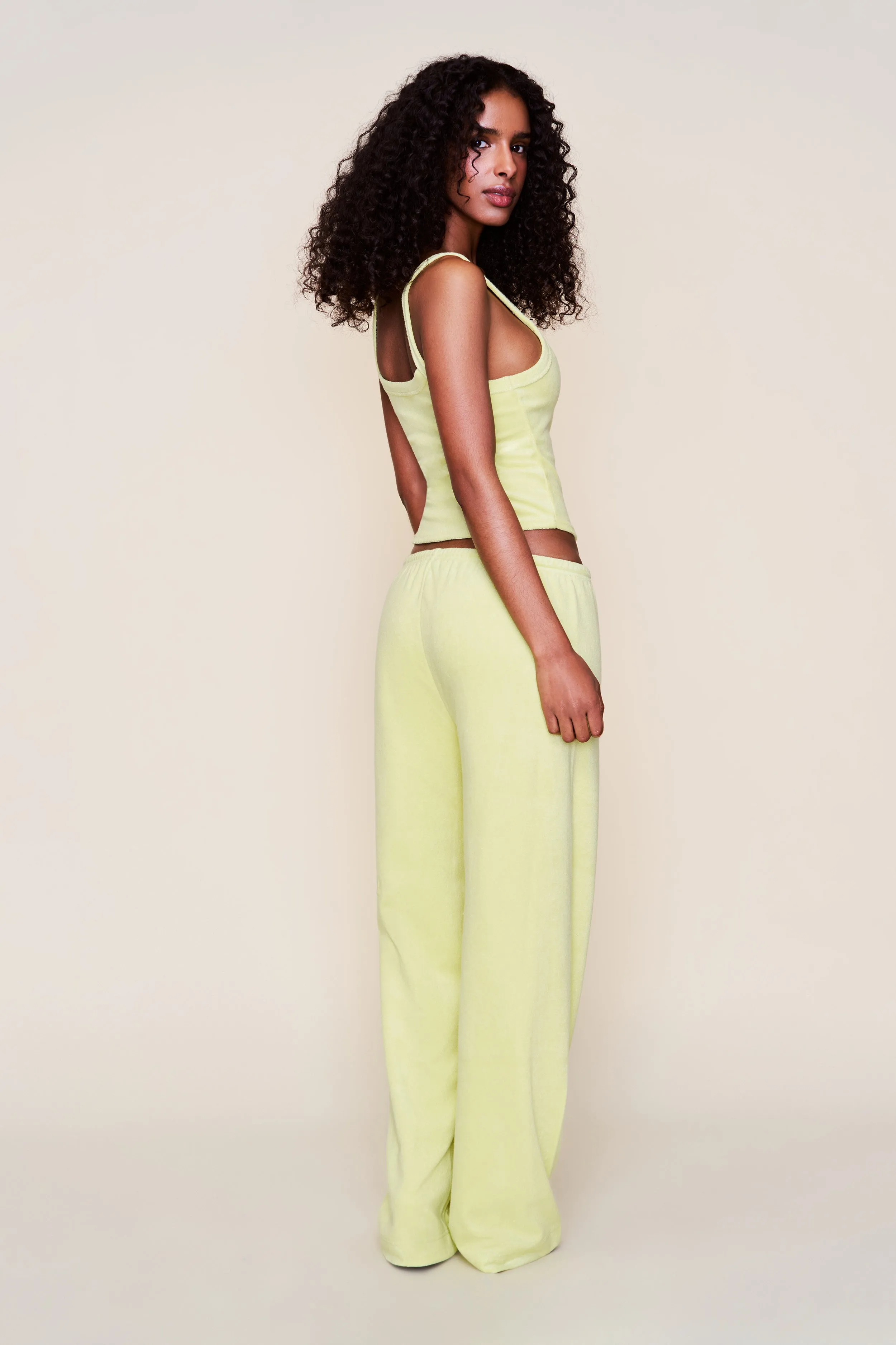 Dani Terry Tank Asymmetrical hem Durable Stitching