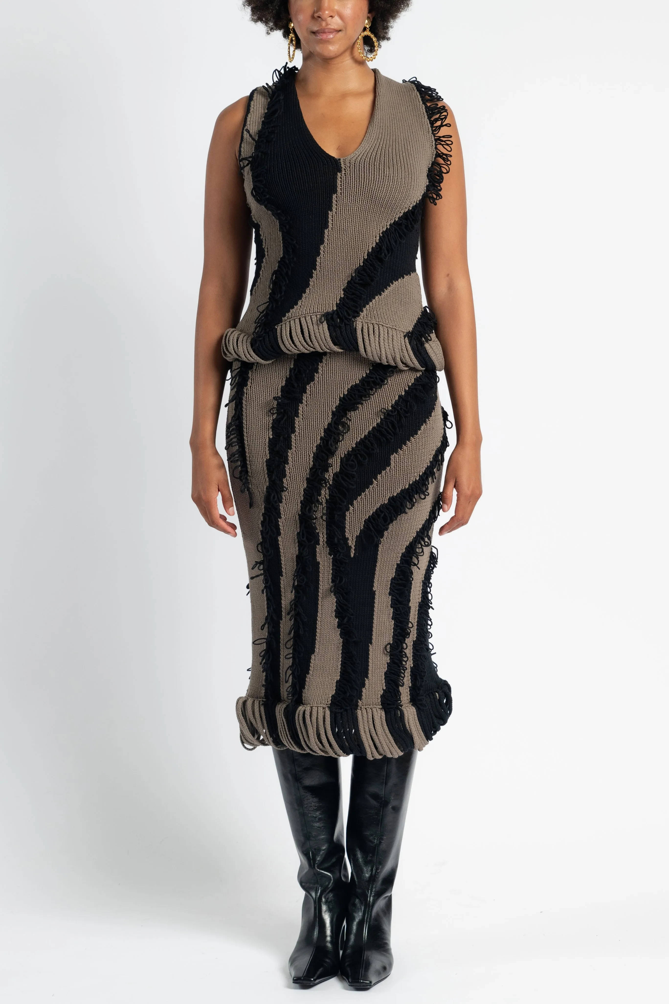 Exclusive Roaring Fringe Skirt in Black Hand Stitched Chic Appeal