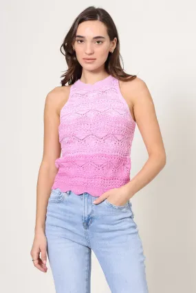 Ombre Open Stitch Tank CroppedLength