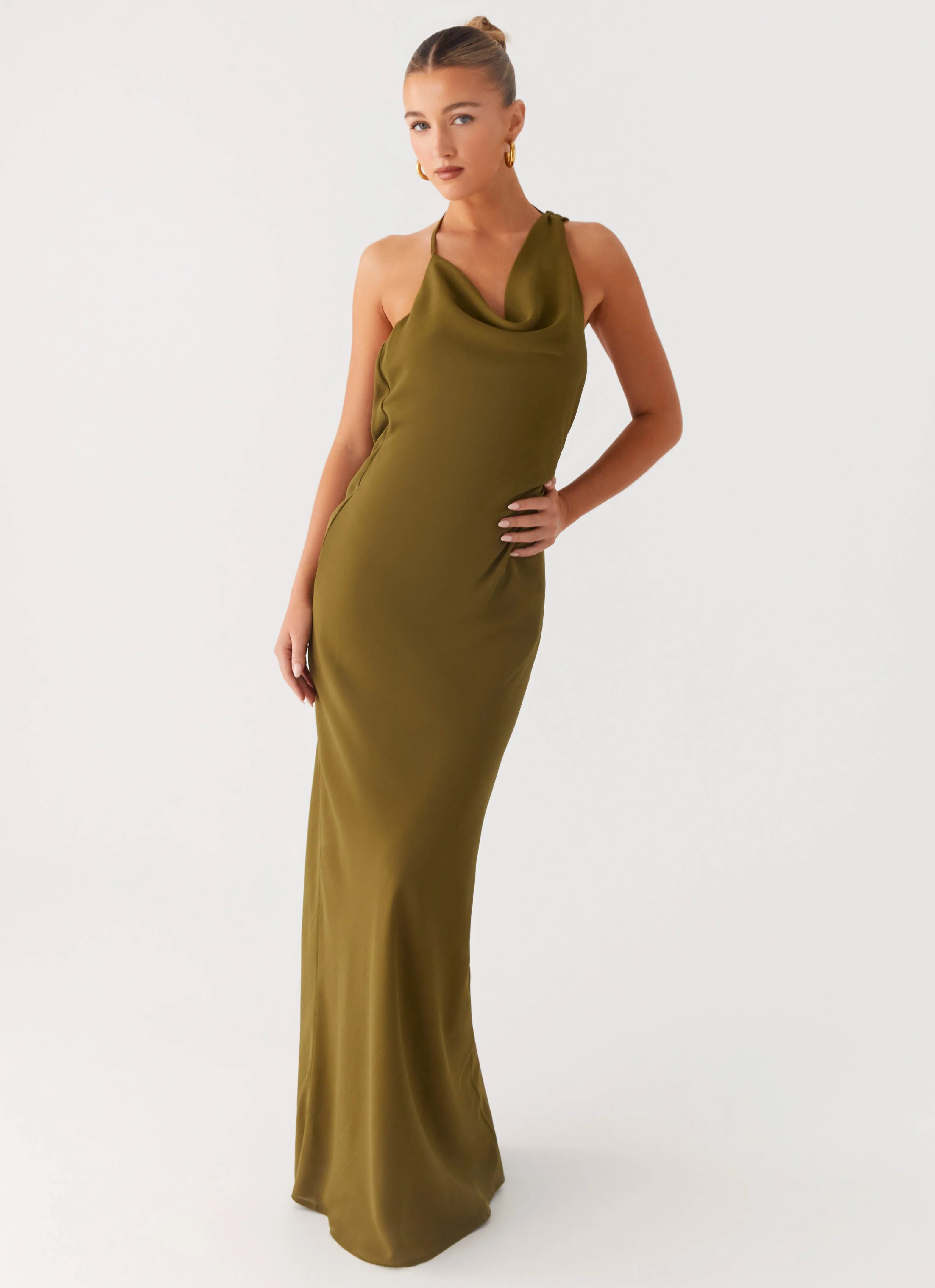Sharp Mood Opal Glow Maxi Dress - Khaki