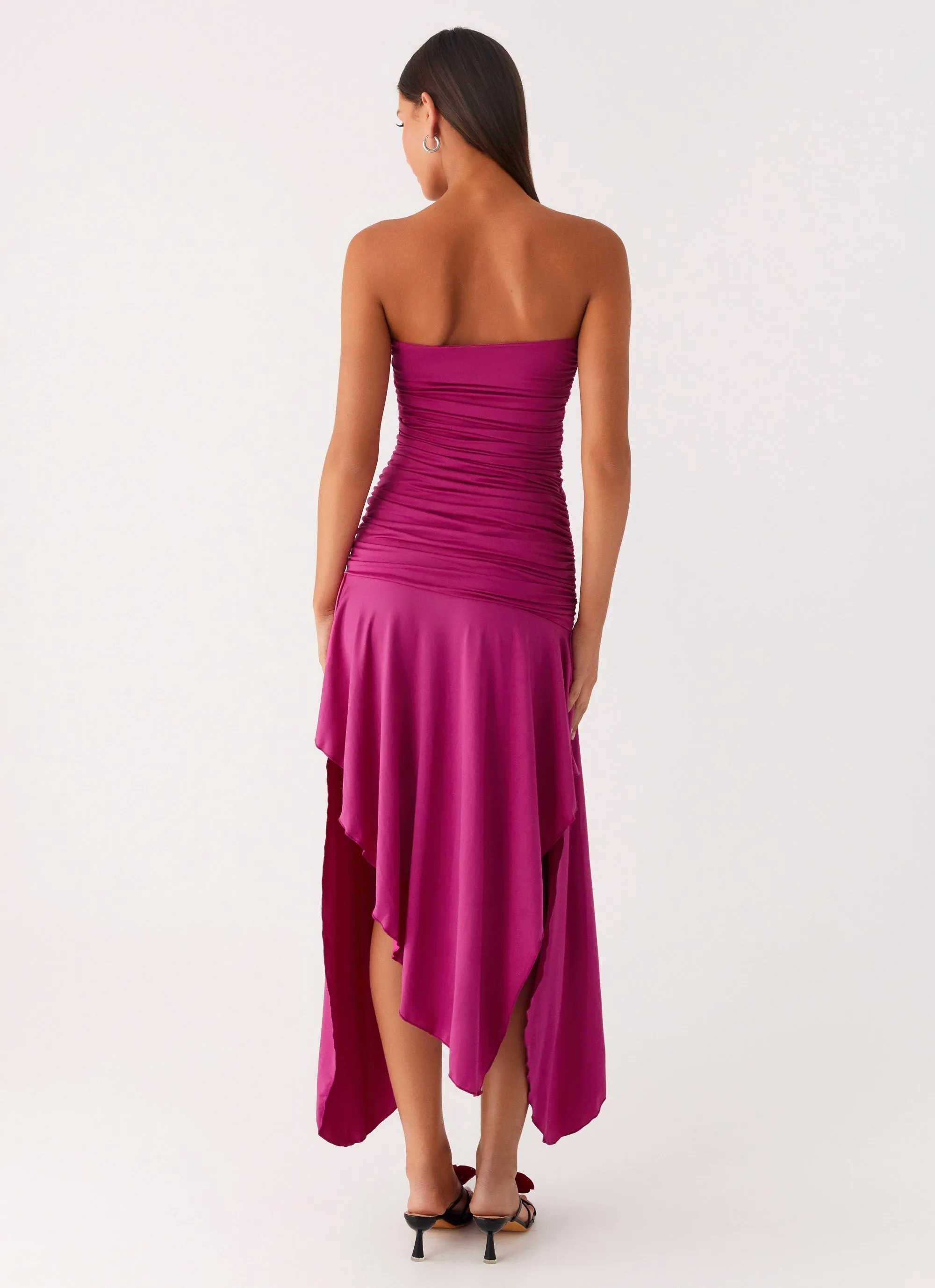 Flattering Design Ora Strapless Maxi Dress - Fuchsia