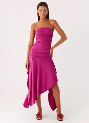 Subtle tone Ora Strapless Maxi Dress - Fuchsia