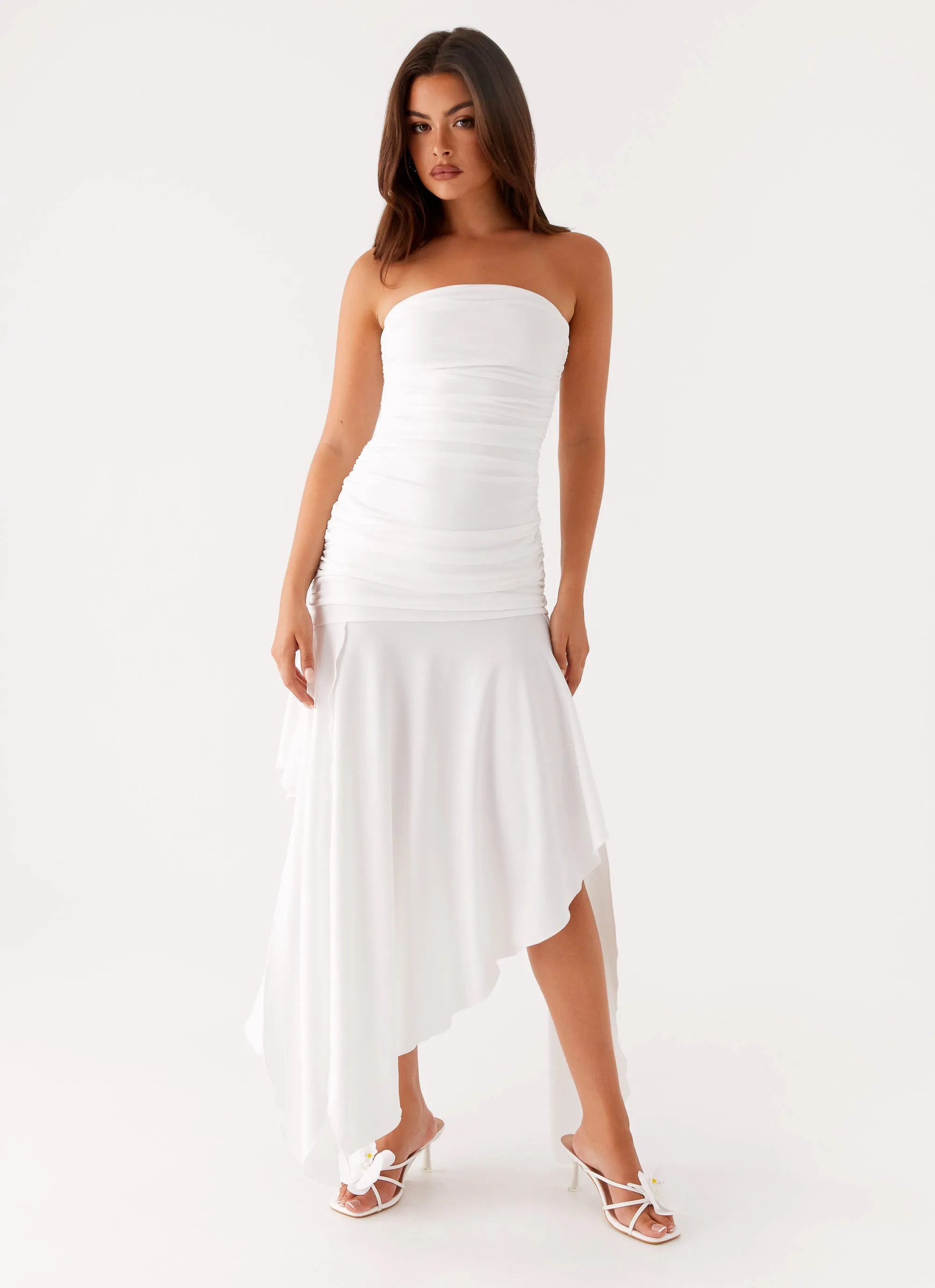 Ora Strapless Maxi Dress - White Trend Detail