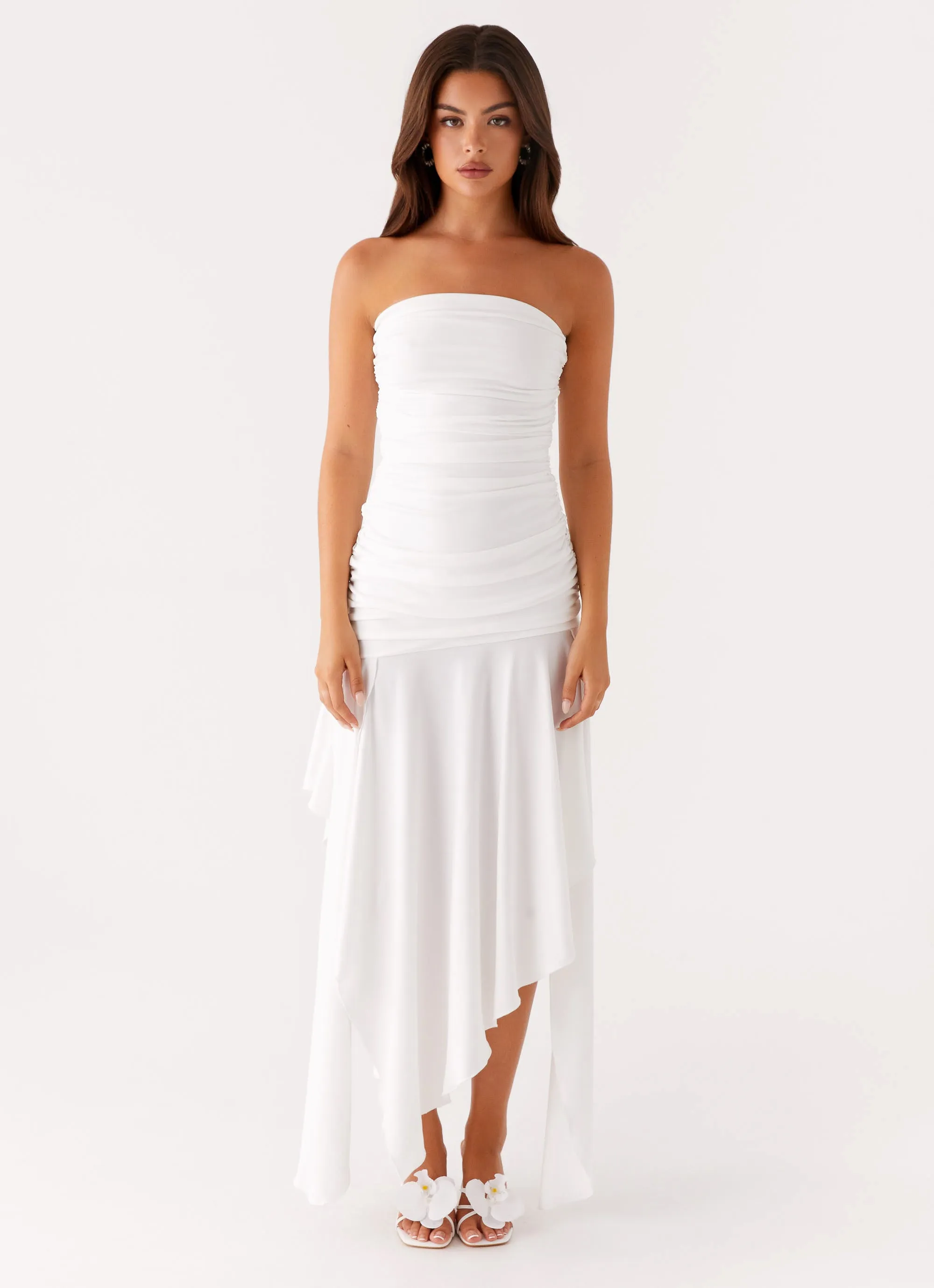 Travel piece Date Nightwear Ora Strapless Maxi Dress - White