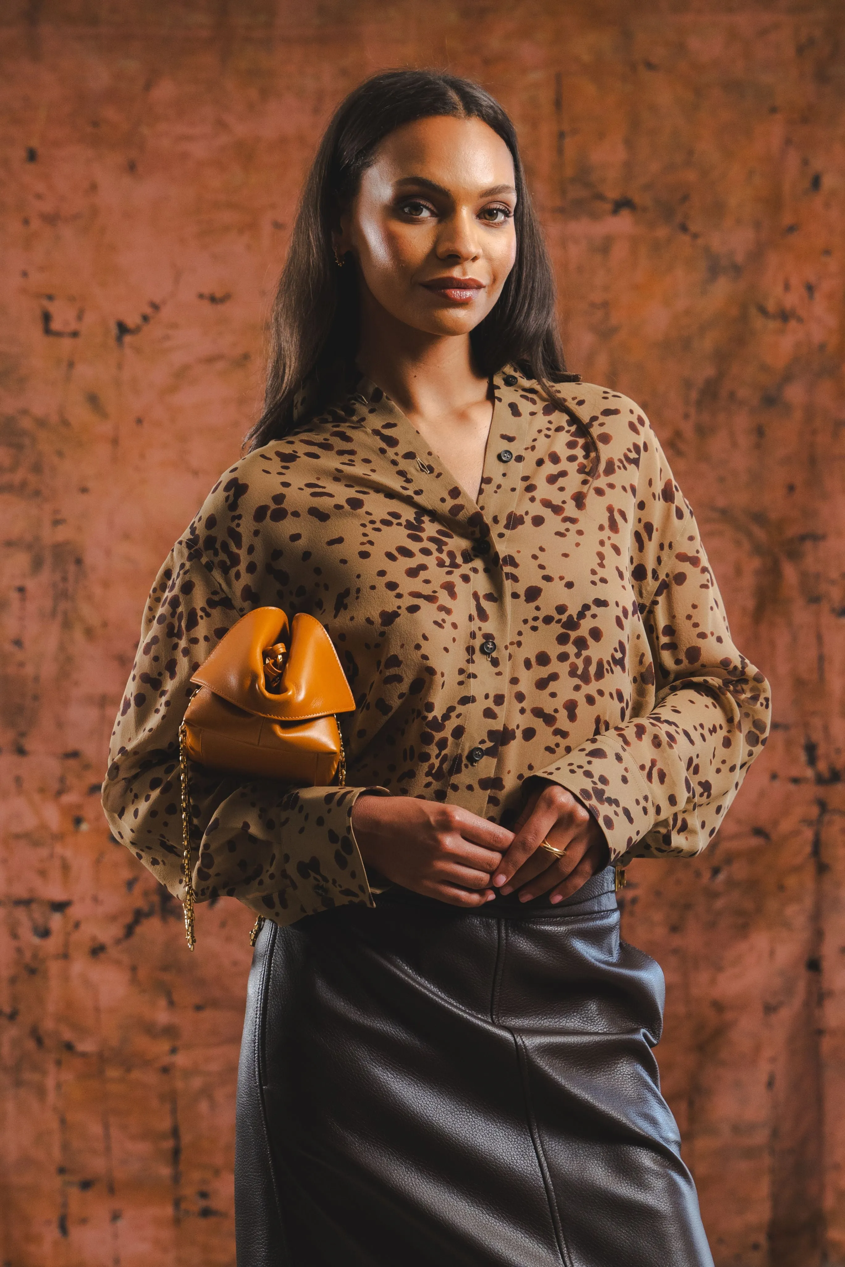 Lightweight Weave Material Placket Detailing Orchid Organic Silk Georgette Top