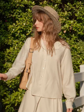 ??Final Sale??Isla V-Neck Lapel Wool Shirt- Yellow SeamlessDesign Odor Control Finish