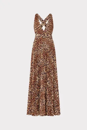 Smart And Comfortable Oria Leopard Print Pleated Dress