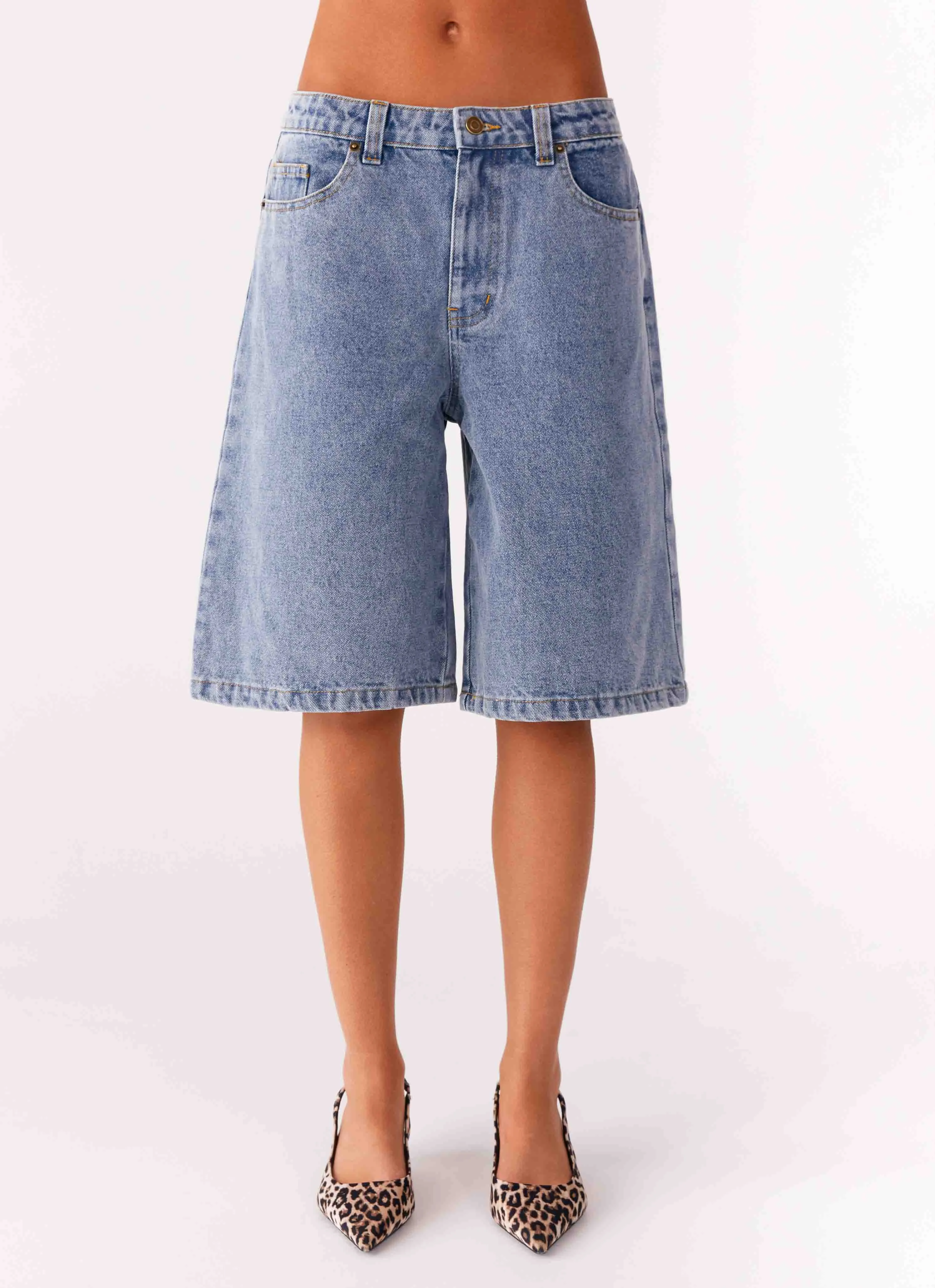 Orleans Denim Jorts - Blue Low Profile Waistband Soft and Light