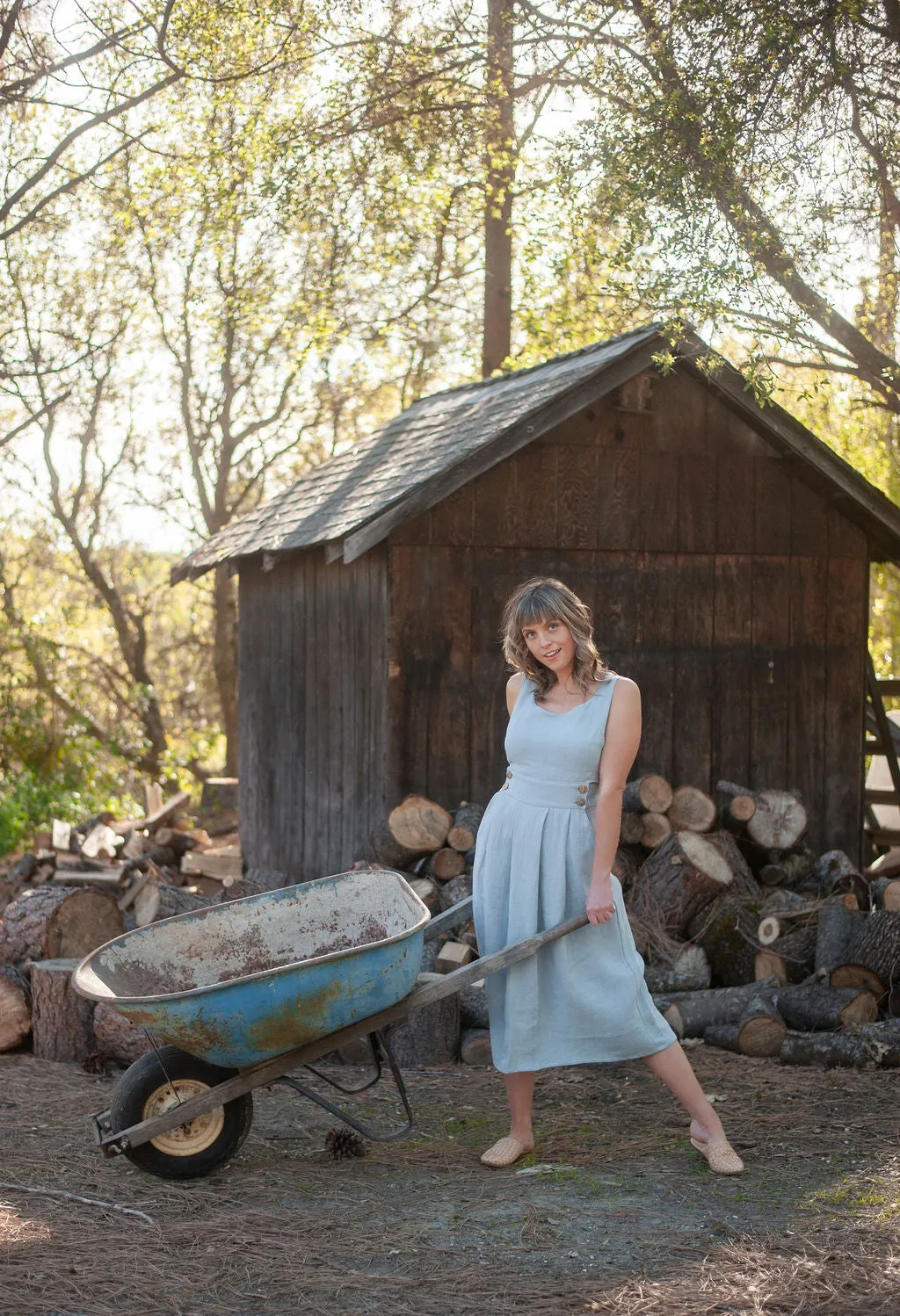 Classic Flow Luxe Mood Brigid Jumper in BB Blue Texture Cotton