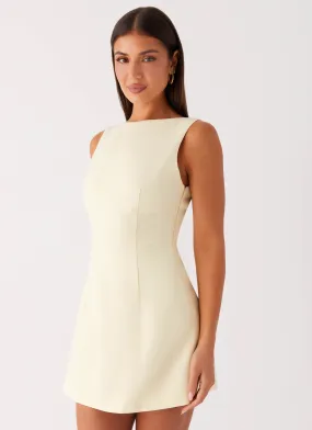 Neutral Layer Lulita Mini Dress - Buttercream Yellow