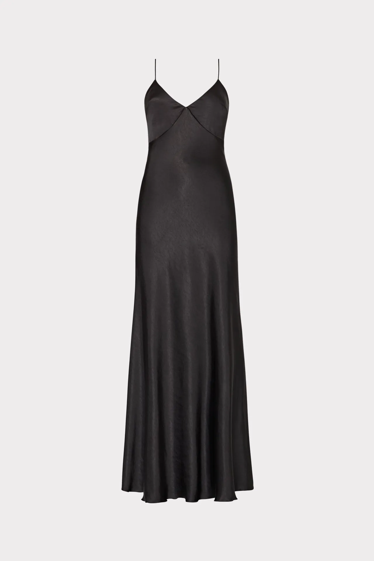 Addie Hammered Satin Maxi Dress Crisp Finish