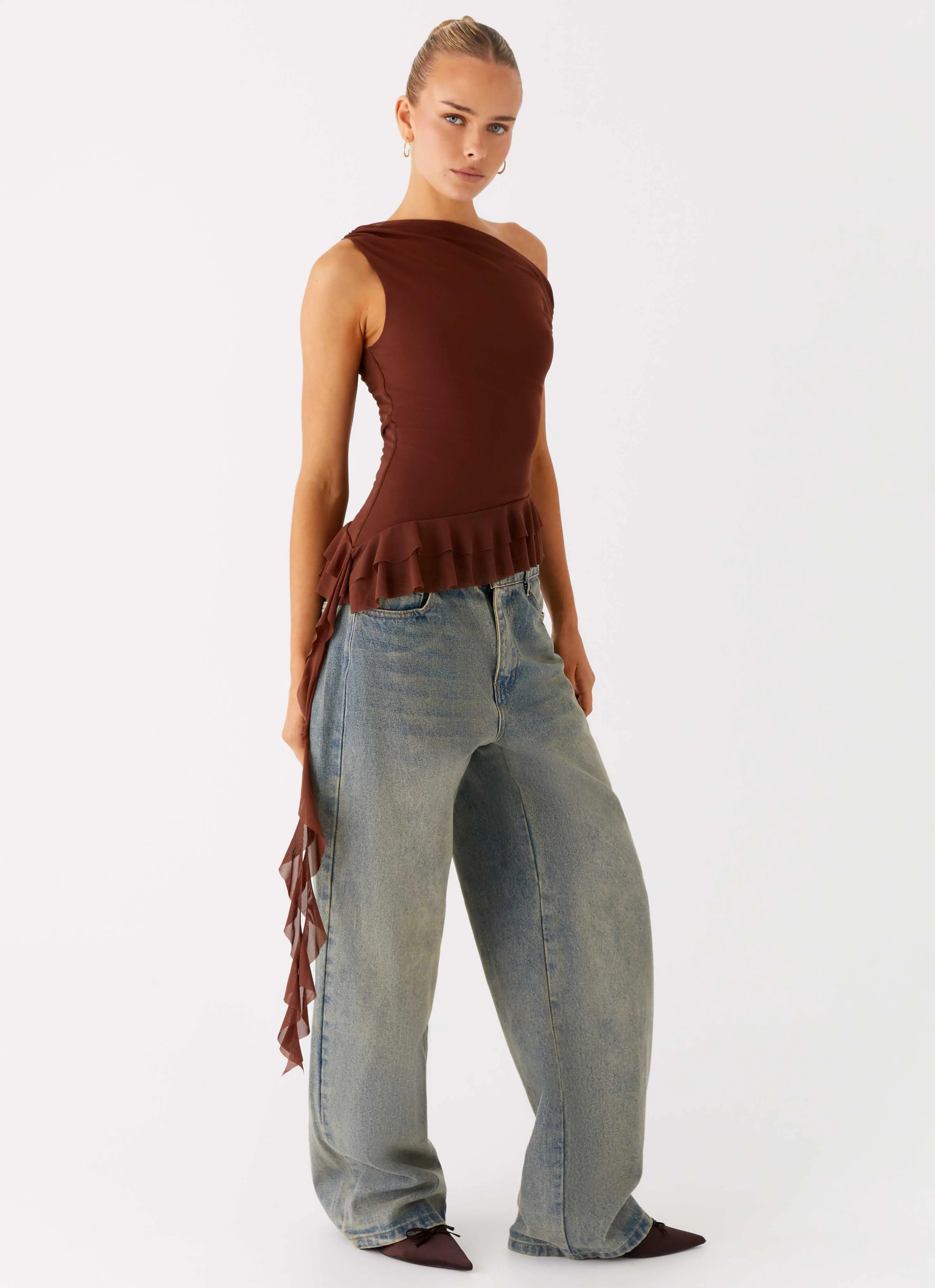 Mica Top - Chocolate Tactile Soft Texture AntiStaticLining