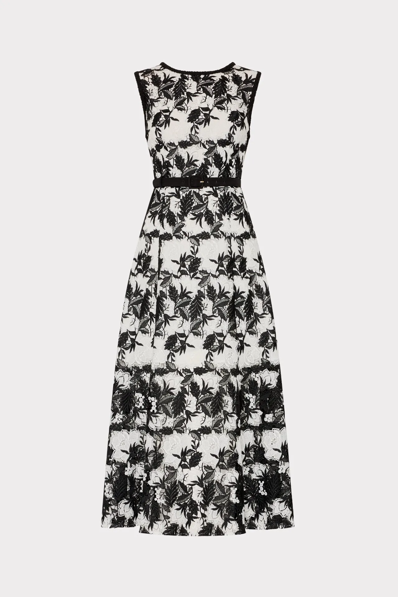 Bold colors Paloma Two Tone Lace Midi Dress