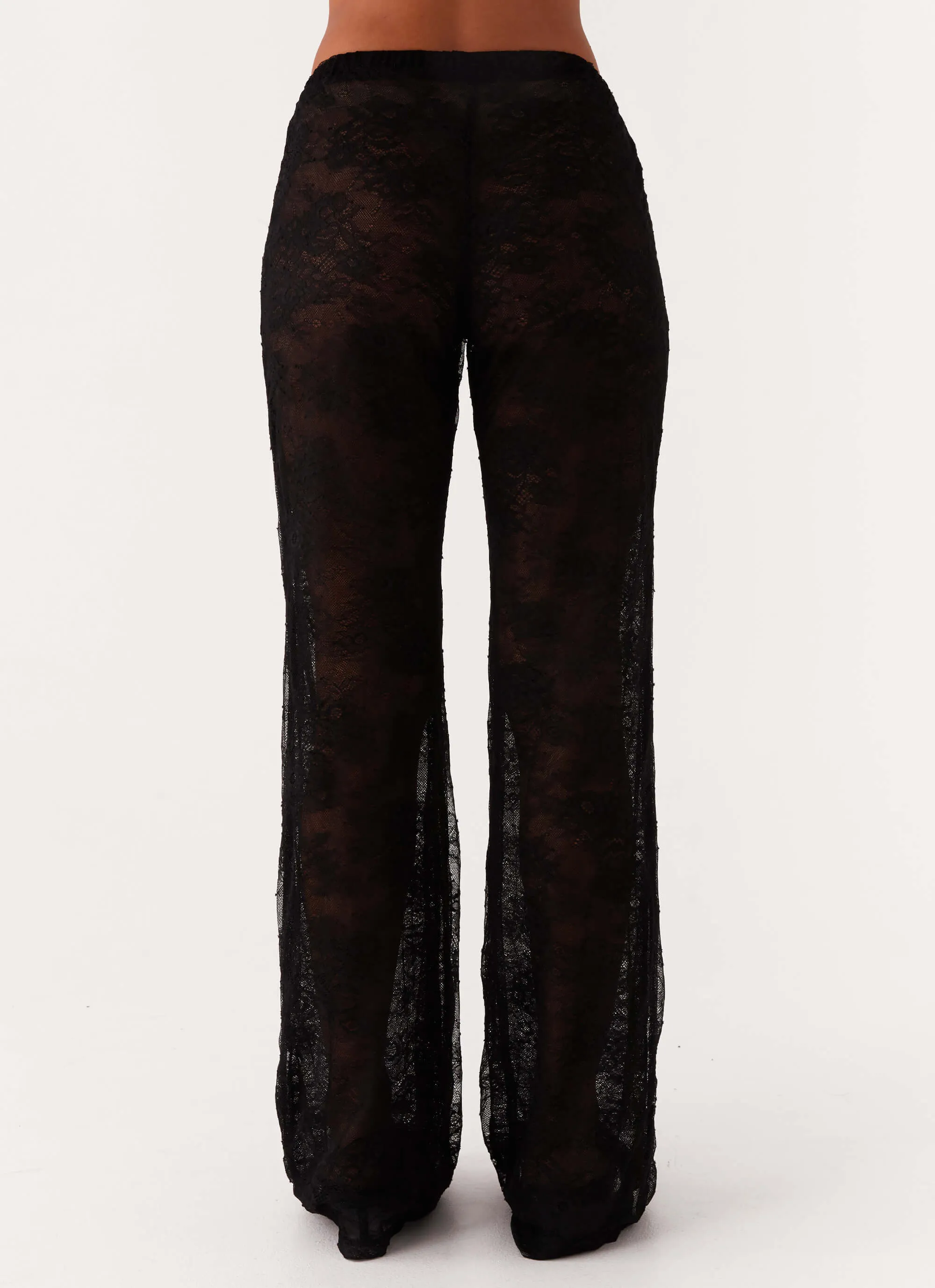 Lounge-friendly Paige Lace Pants - Black