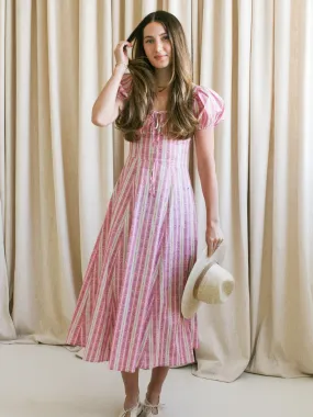 Trendy Fit Fitted Shape Paige Puff Sleeve Midi Dress