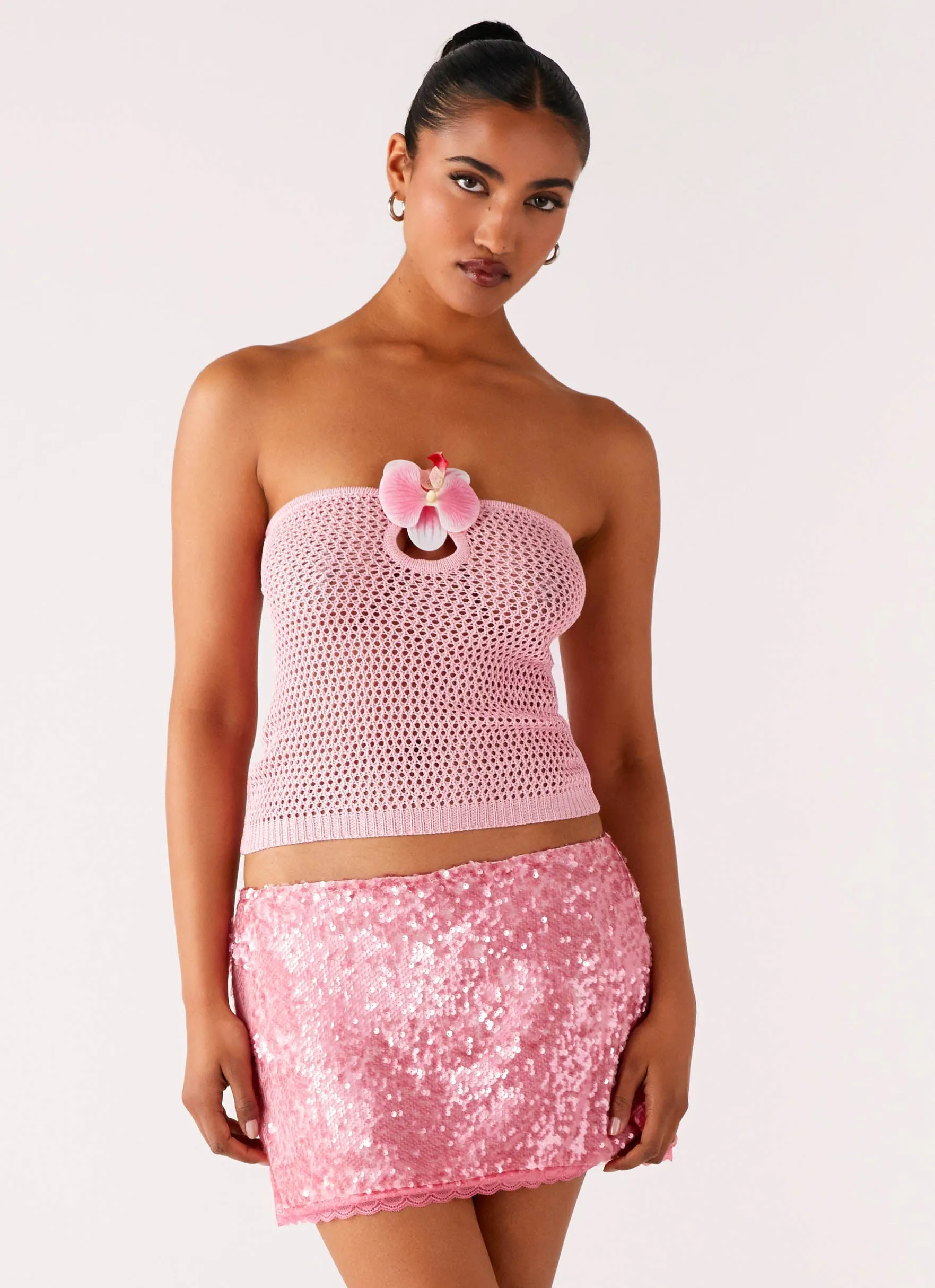 Everyday Wear Palila Sequin Mini Skirt - Pink