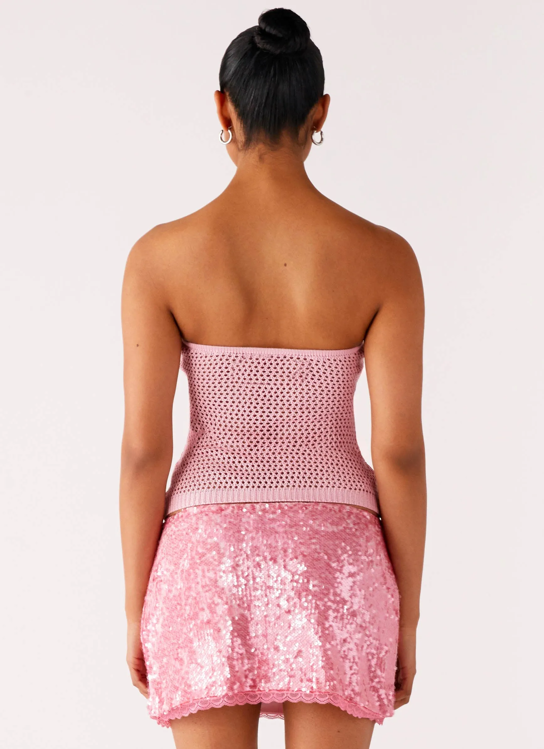 Comfy Essentials Wear Palila Sequin Mini Skirt - Pink