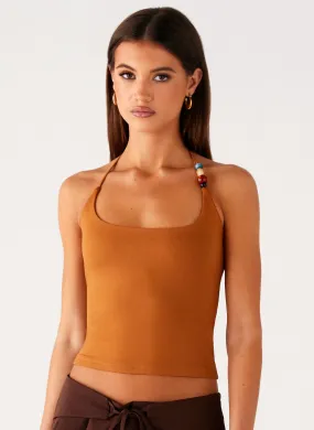 Vintage Pullover Palm Beach Top - Tan
