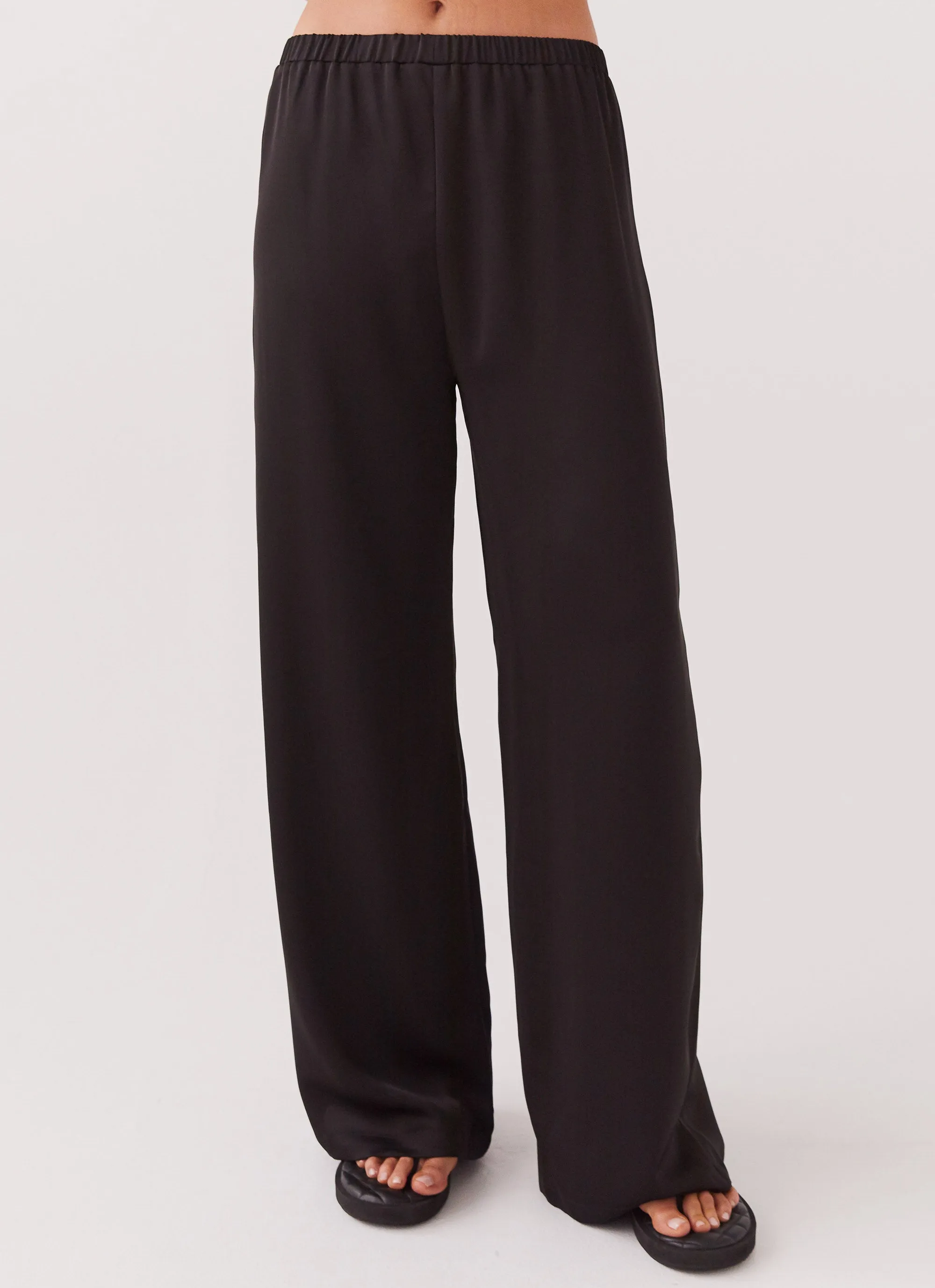 Palm Cove Satin Pants - Black Compact Storage Easy Travel