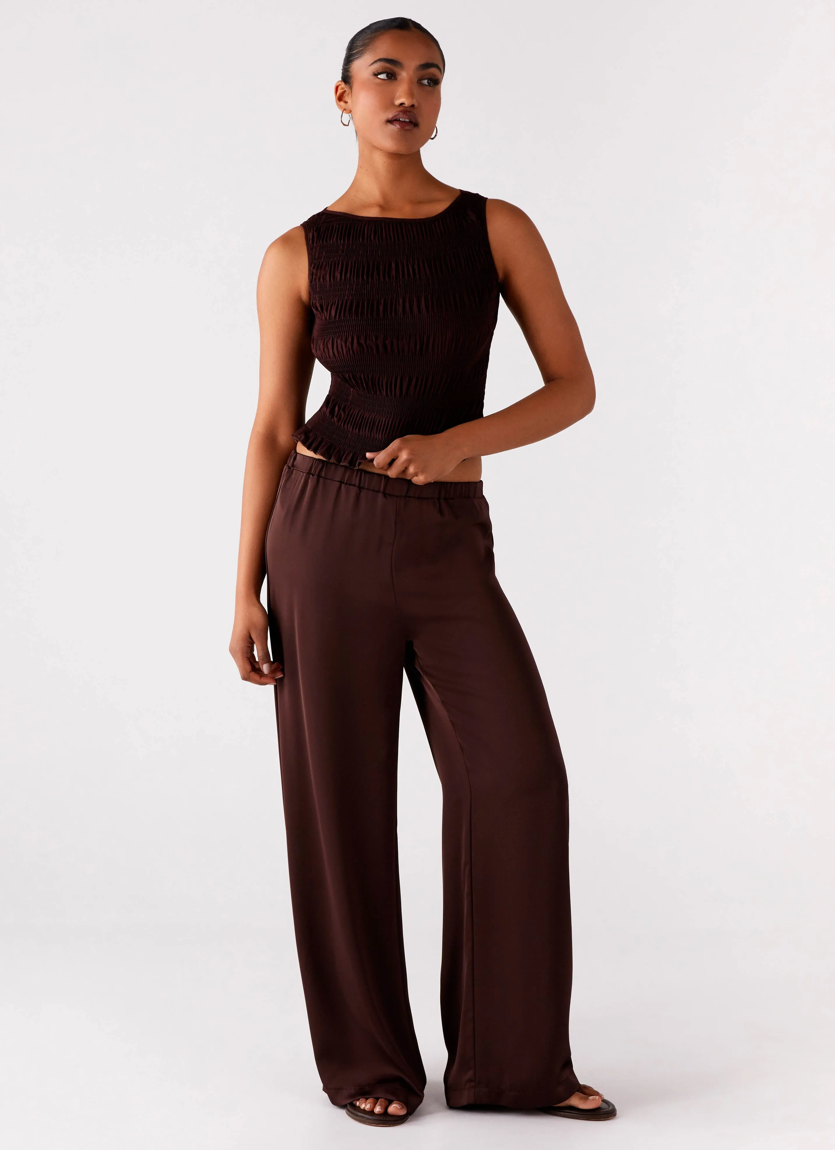 Palm Cove Satin Pants - Chocolate Thermal regulation
