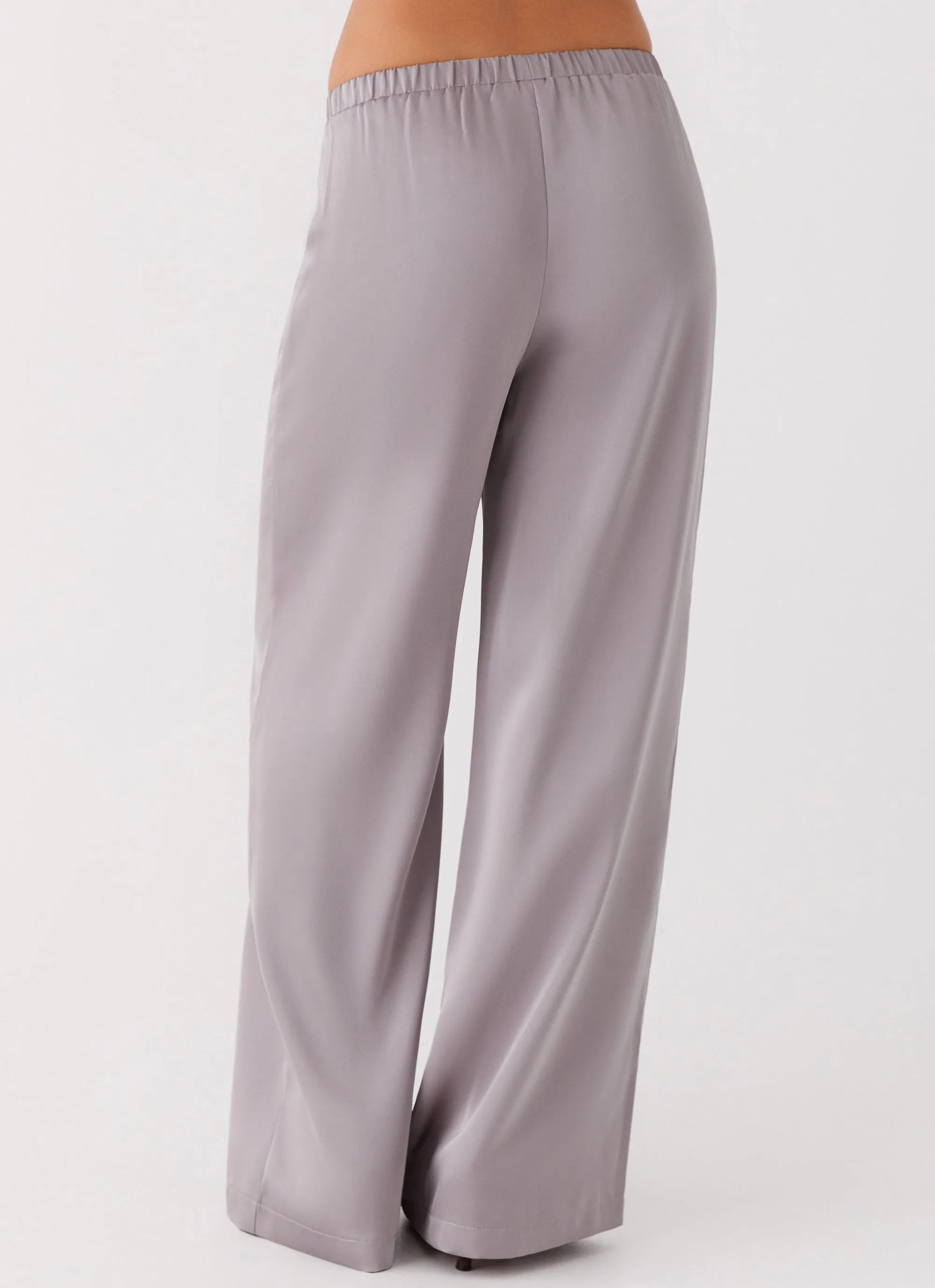 No Ride Up Design Air Circulation Palm Cove Satin Pants - Grey