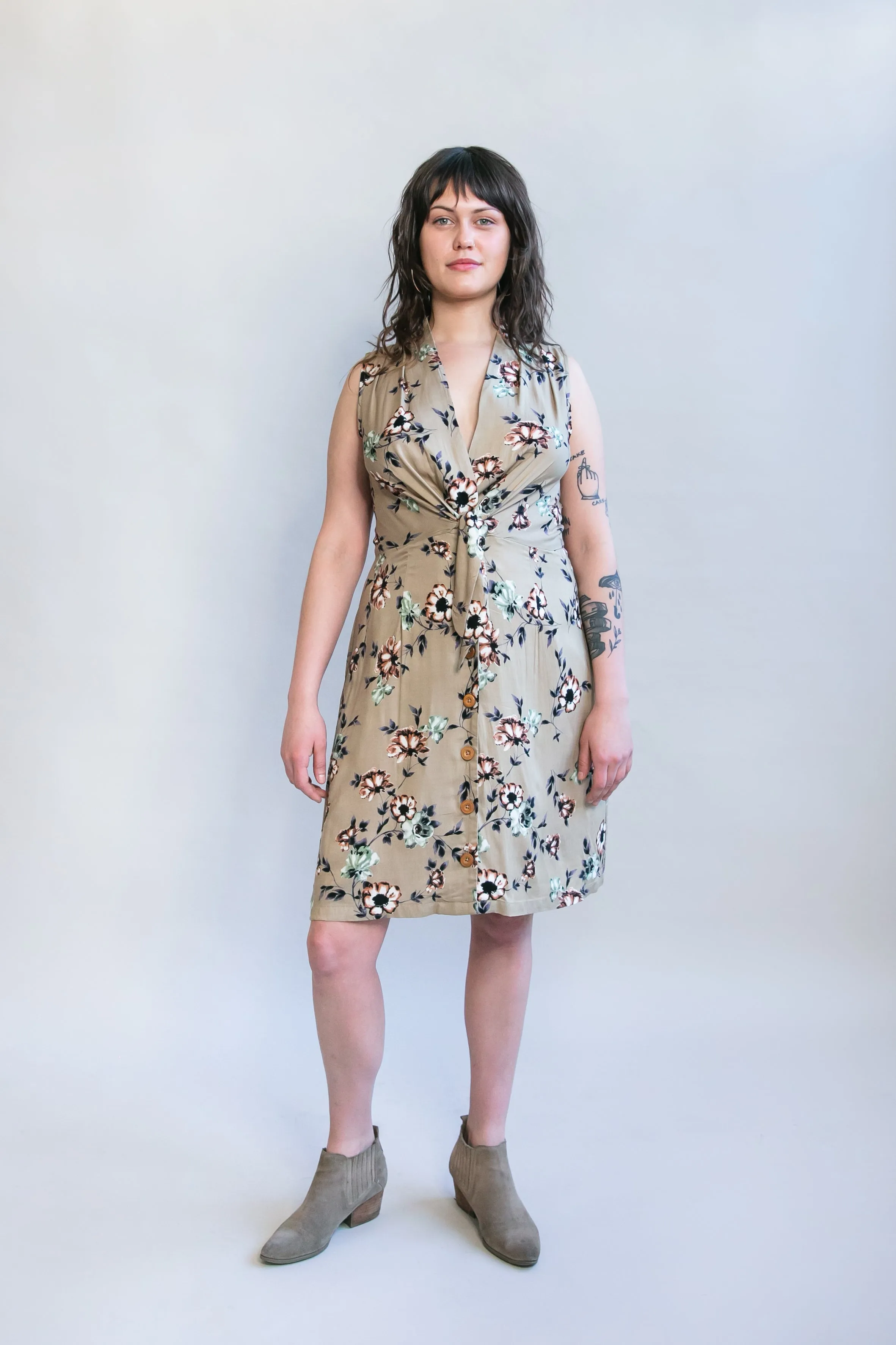 Paloma Dress in Taupe Floral Urban Ease