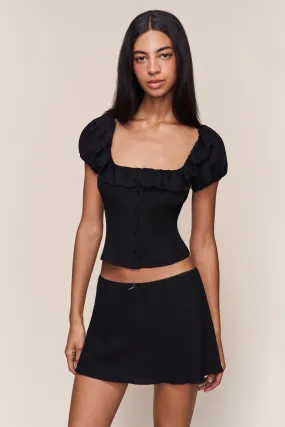 ContrastStitching Paloma Short Sleeve Top