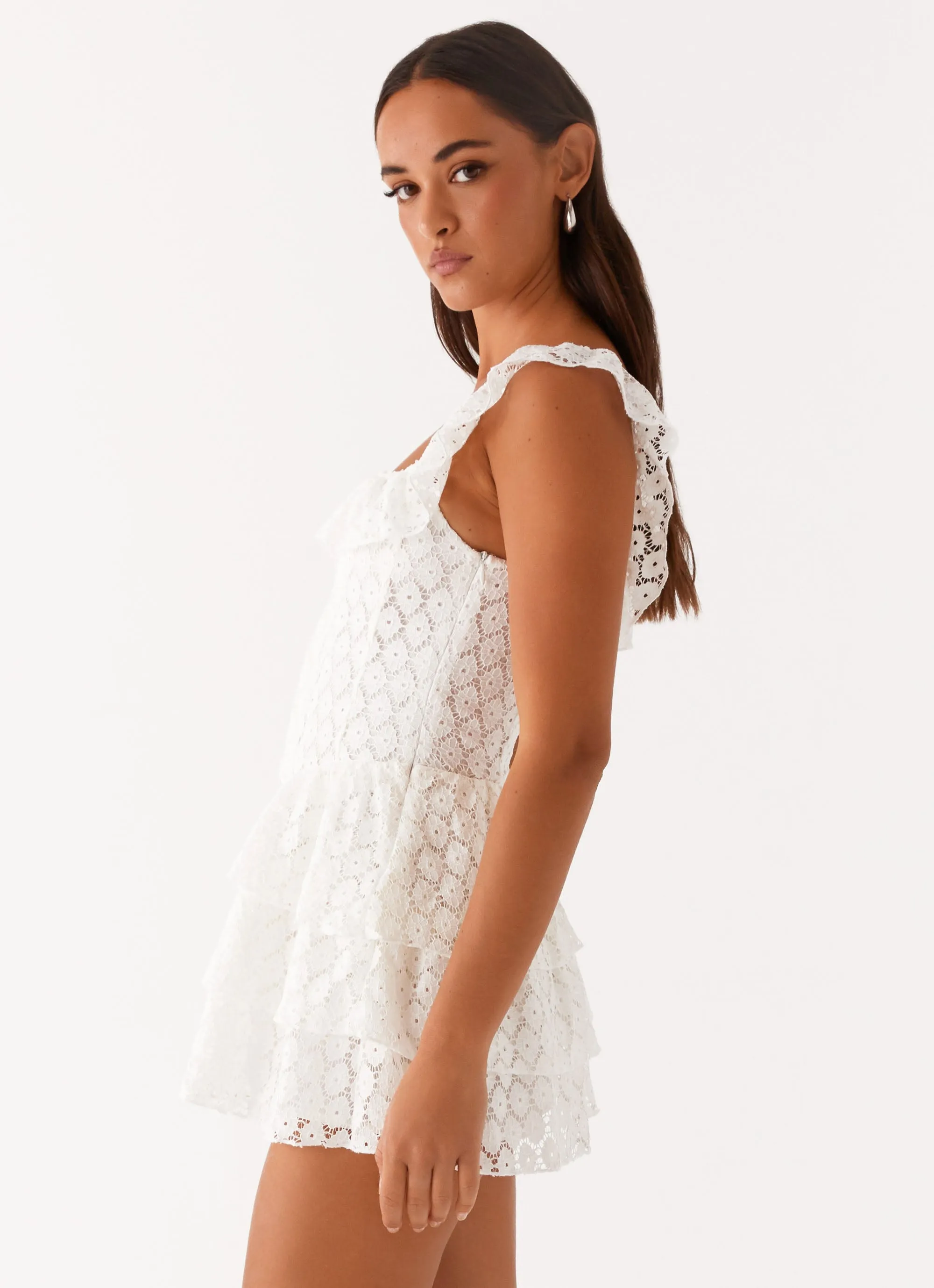 Mix Separates Vibrant color Paradise Dreams Corset Mini Dress - White