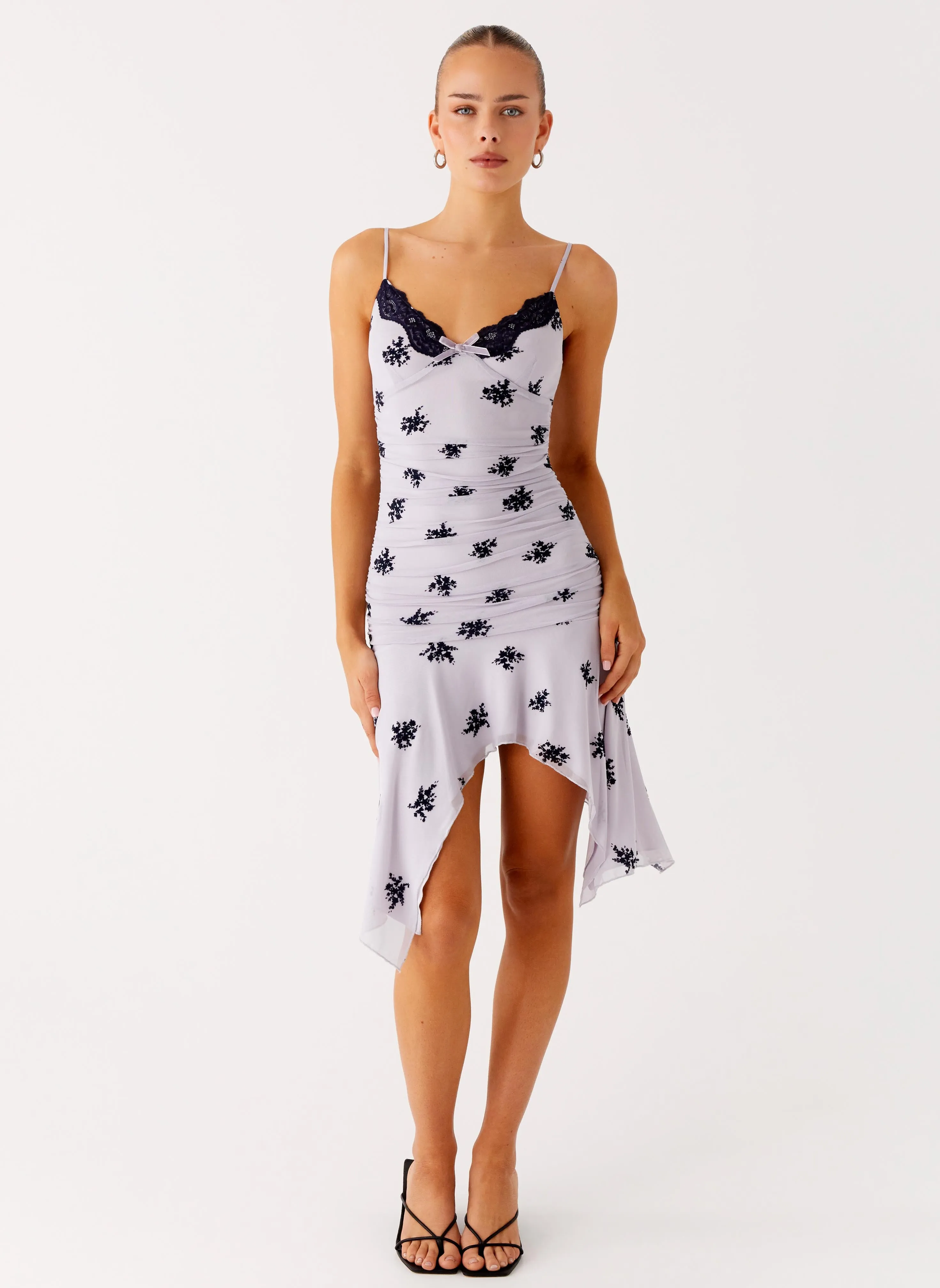 Cozy Finish Amor Flock Hanky Mini Dress - Lilac