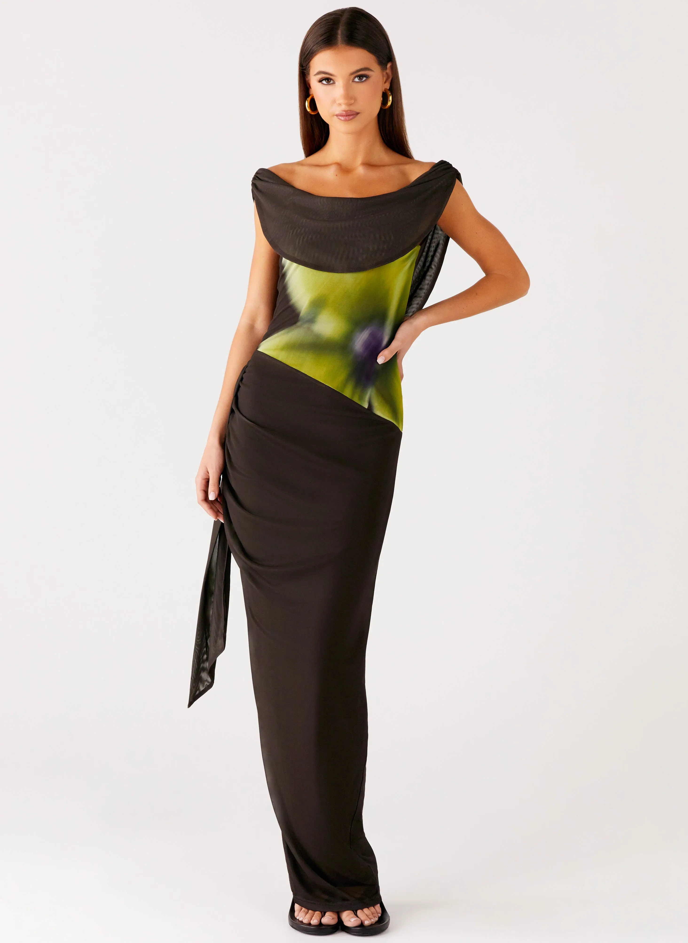 Good Fortune Maxi Dress - Lime Flower Flattering Silhouette Wear Effortless Touch