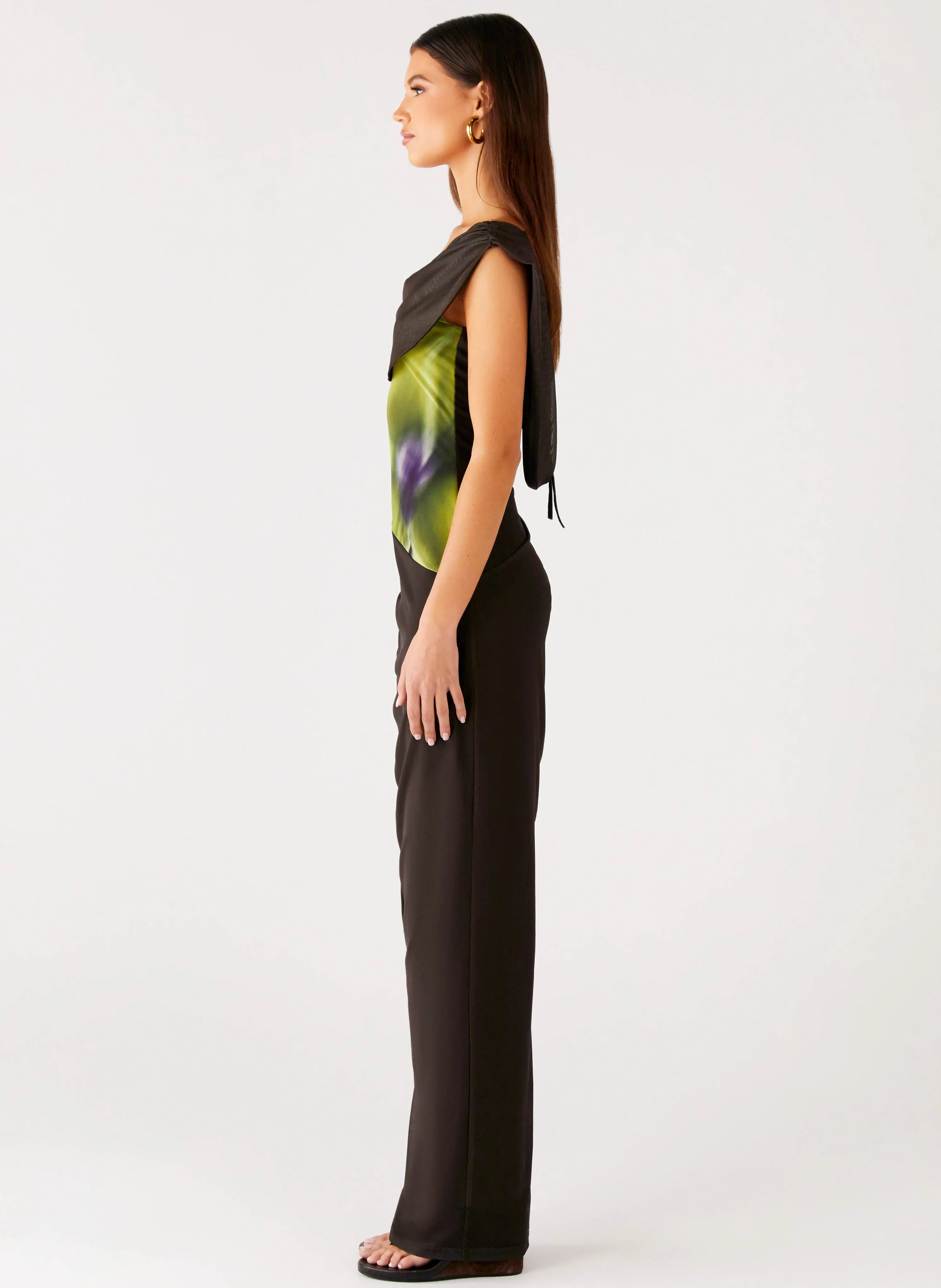 Confident Touch Trendy Wearable Good Fortune Maxi Dress - Lime Flower