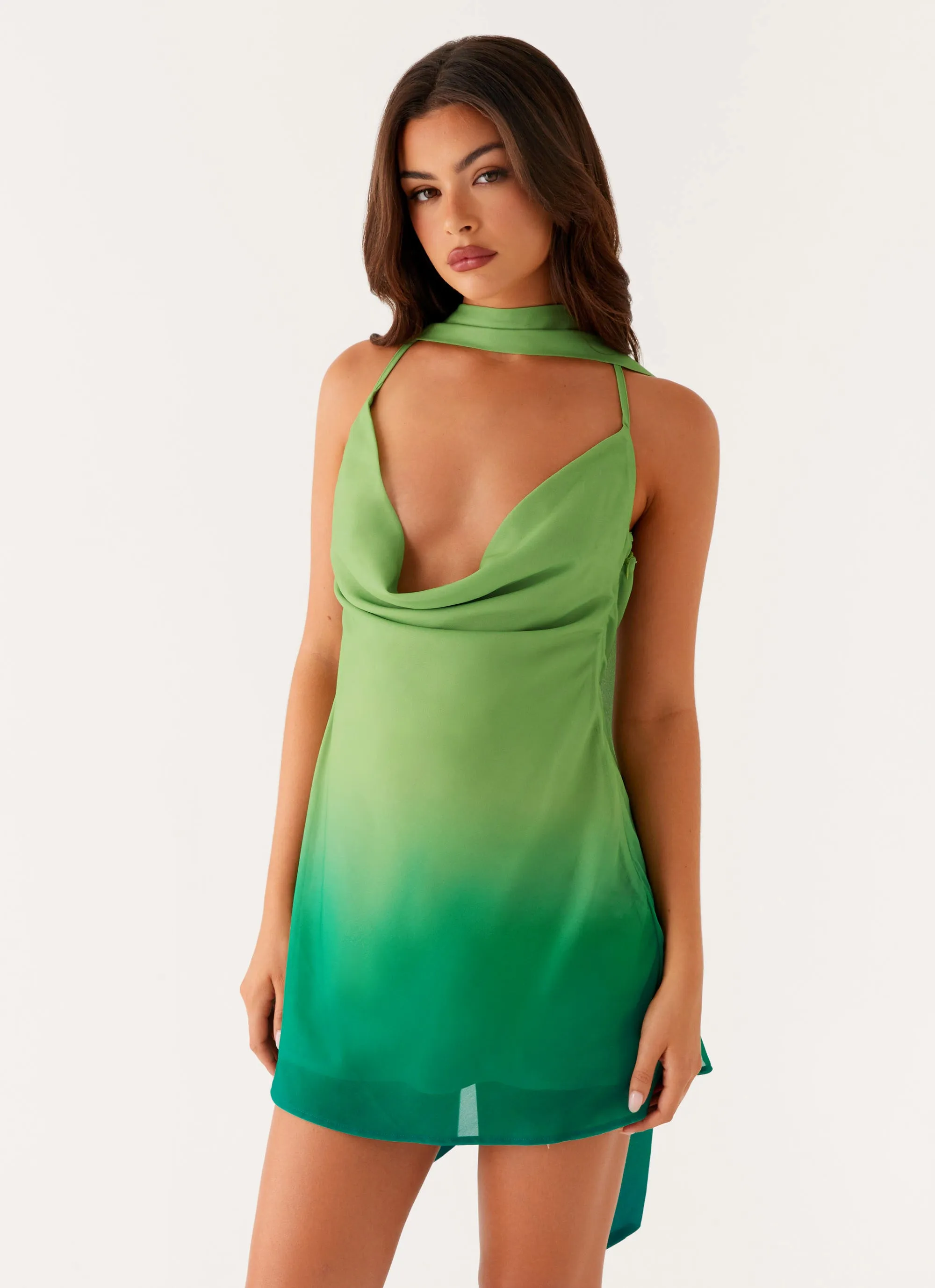 Parma Mini Dress - Green Ombre Soft Tones
