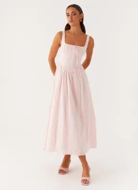 Pascuelle Midi Dress - Pink Soft Hue Versatile Look