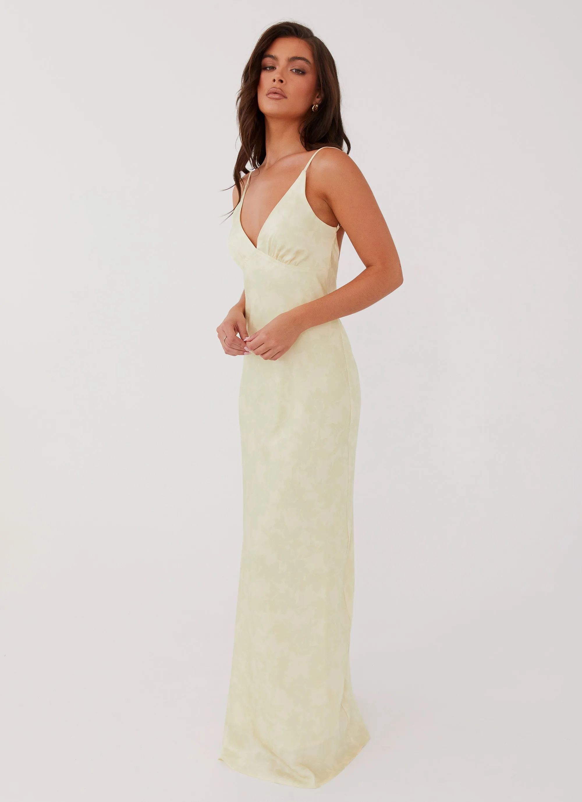 Sorrento Sun Maxi Dress - Yellow Floral Subtle Edge Grab Now