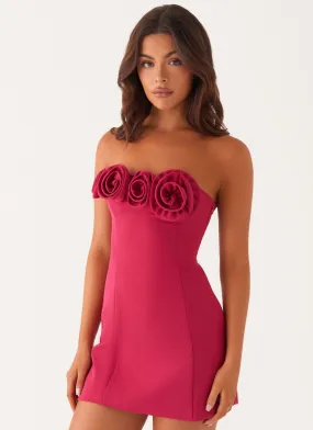Airy Feel Floor Length Patsie Strapless Mini Dress - Fuchsia