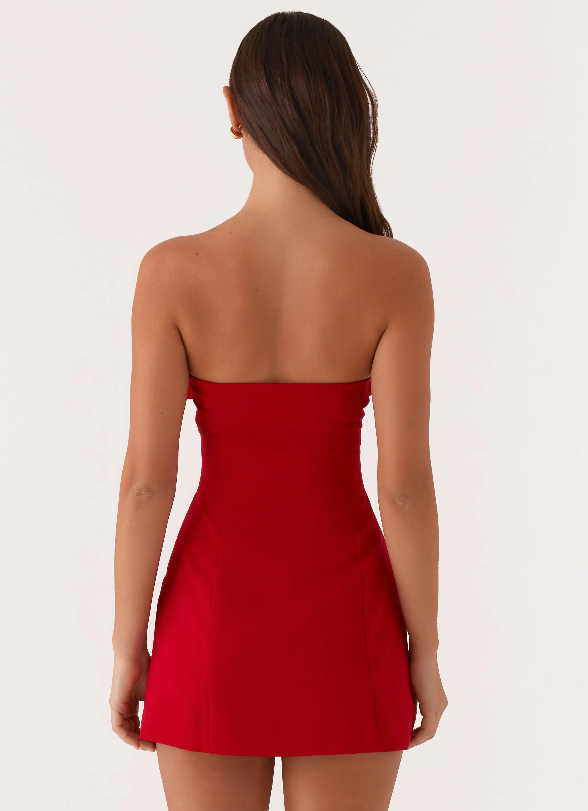 Patsie Strapless Mini Dress - Red Chill Look